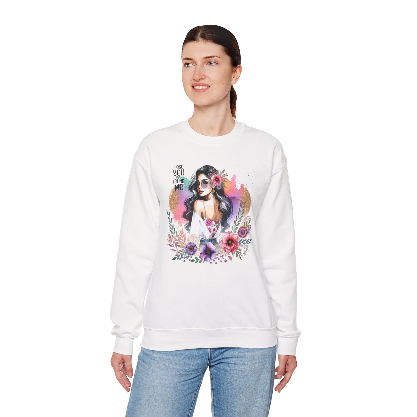 Lost You And Found Me Bohemian Floral Sweatshirt | You Are Beautiful | Cozy Unisex Crewneck for Women, Gift for Her, Casual Wear, Spring Fashion