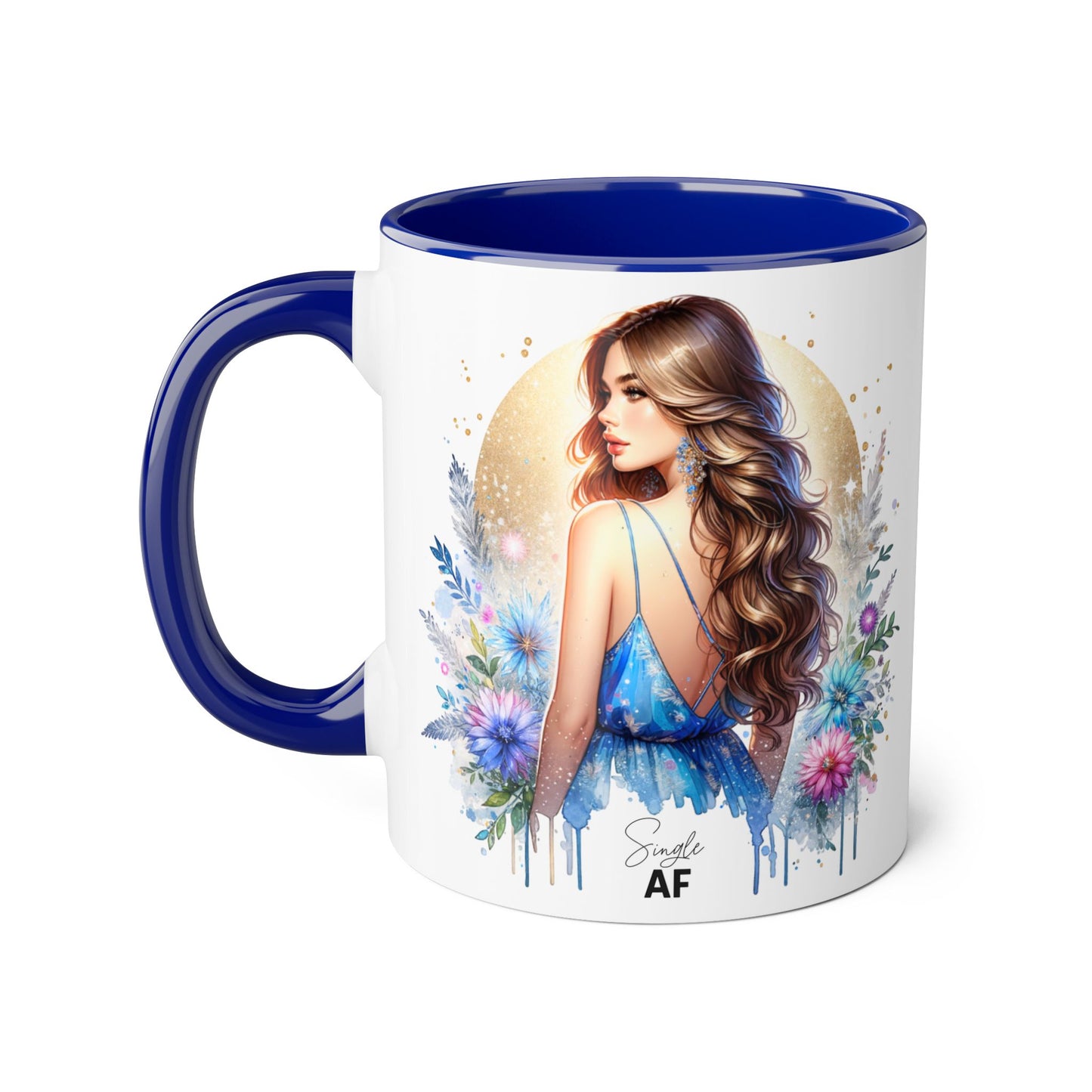 Single AF Gorgeous Floral Accent Mug, Perfect for Coffee Lovers, Unique Gift for Her, Boho Aesthetic, Personalized Tea Mug, Great for Birthdays