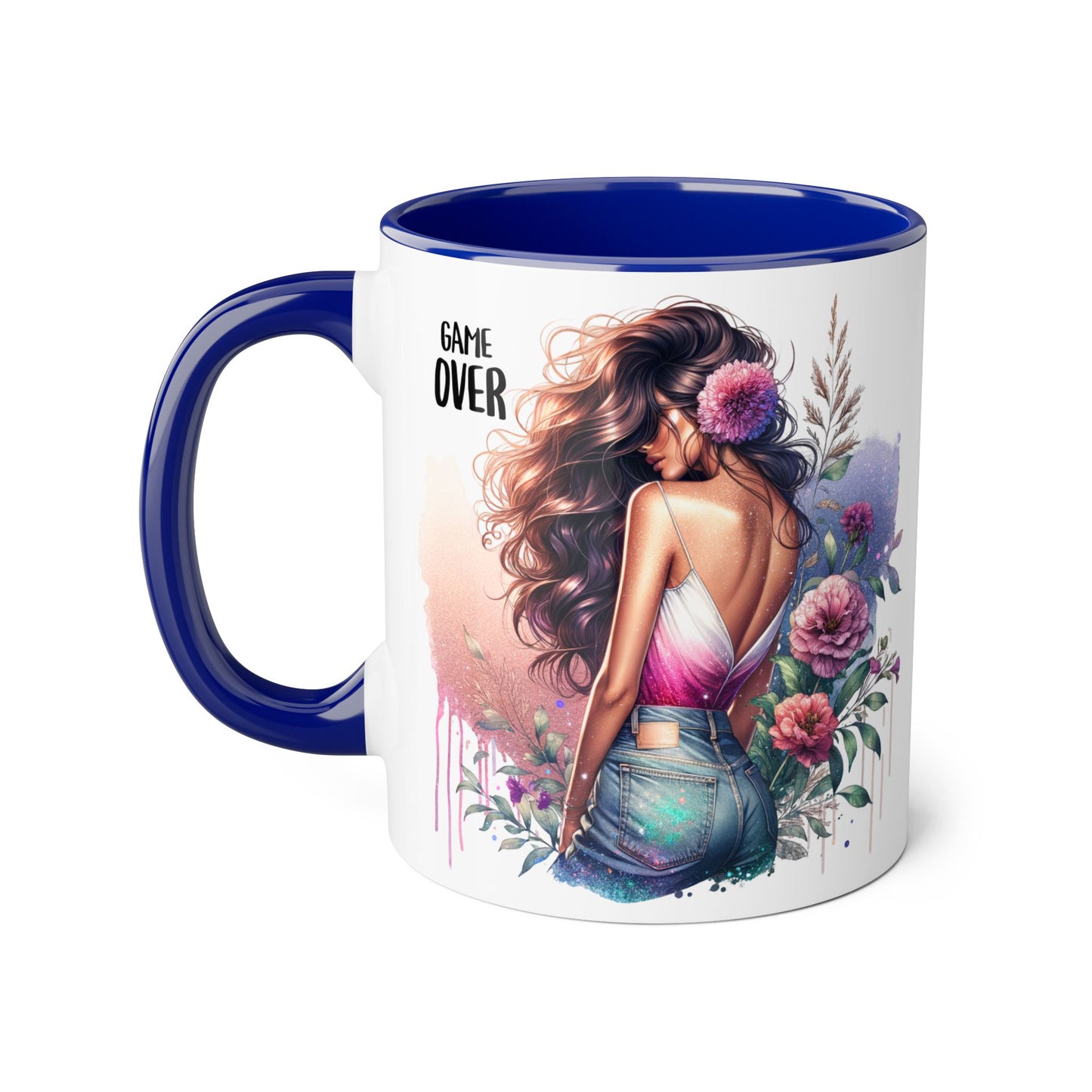 Boho Chic Accent Mug - Perfect Gift for Coffee Lovers, Home Decor, Floral Art, Unique Design, Game Over Theme