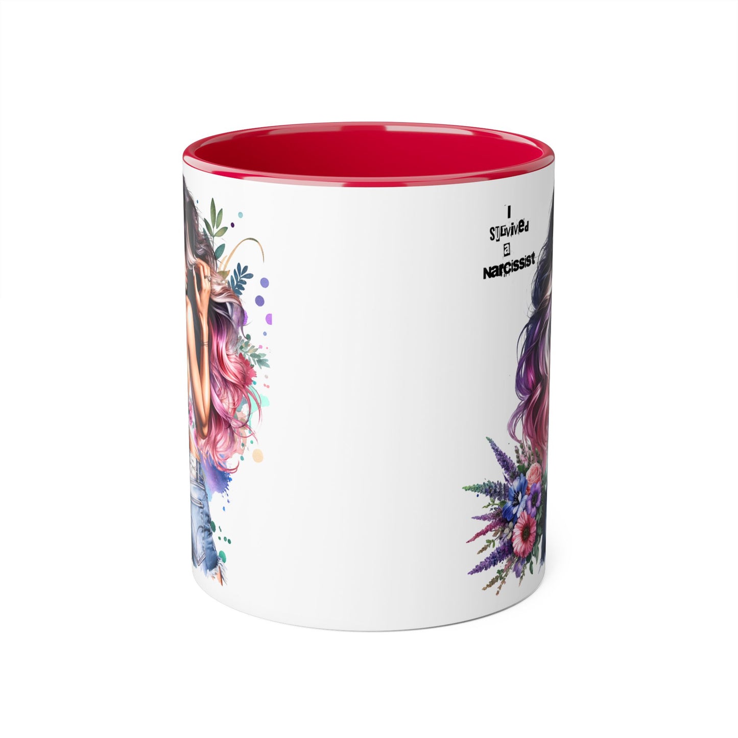 Chic Floral Accent Mug, Inspirational Gift, Ideal for Coffee Lovers, Home Decor, Unique Birthday Gift, Stylish Ceramic Cup