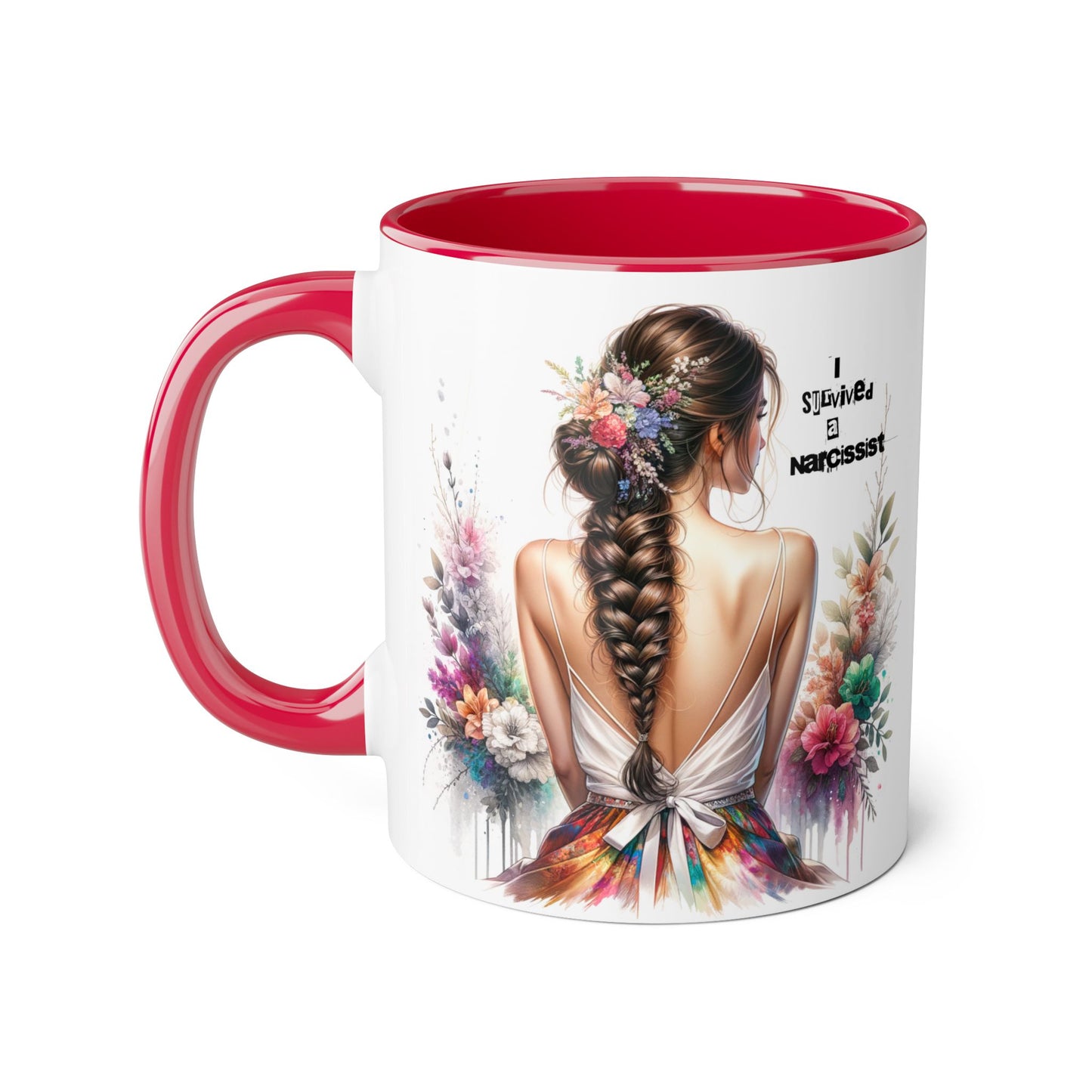 Beautiful Narcissist Accent Mug, Coffee Cup for Nature Lovers, Floral Mug, Birthday Gift, Self-Love, Inspirational Drinkware