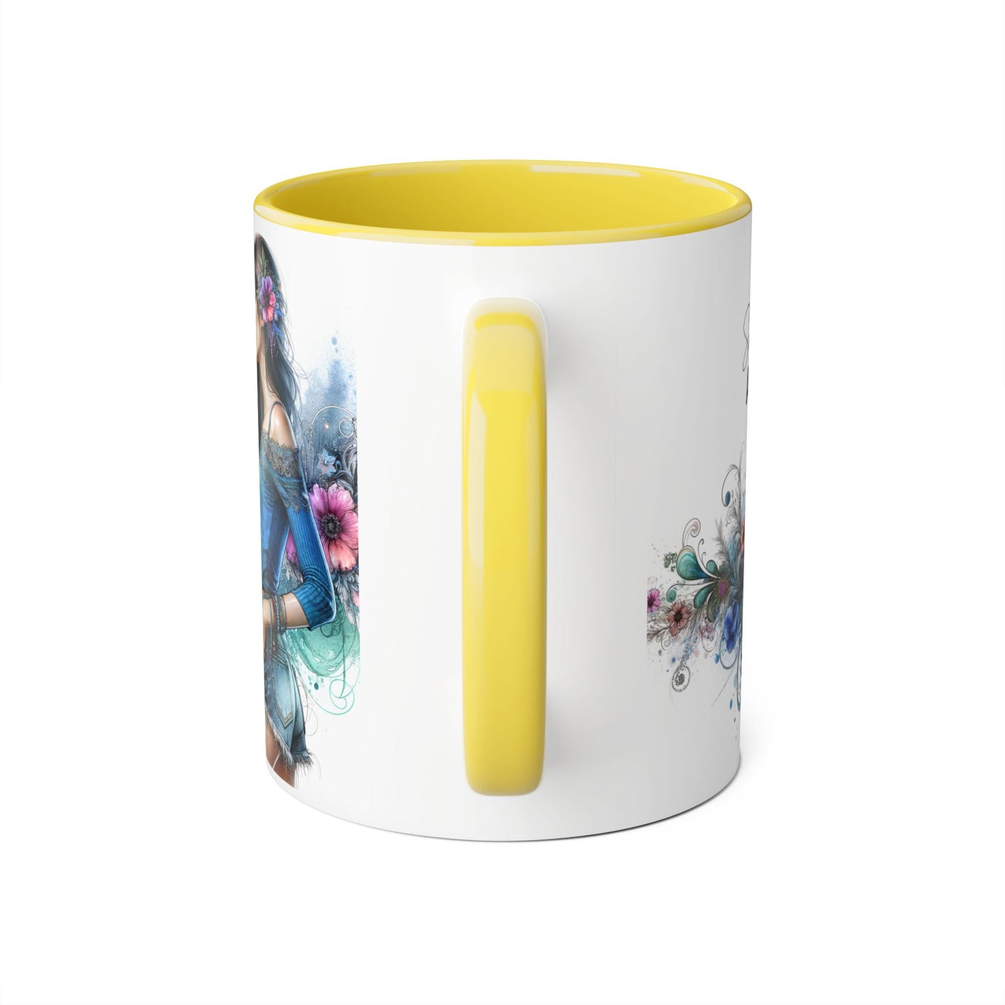 Stylish Accent Mug, Coffee Lover Gift, Floral Design Mug, Trendy Drinkware, Unique Gift for Her, Simple AF Mug