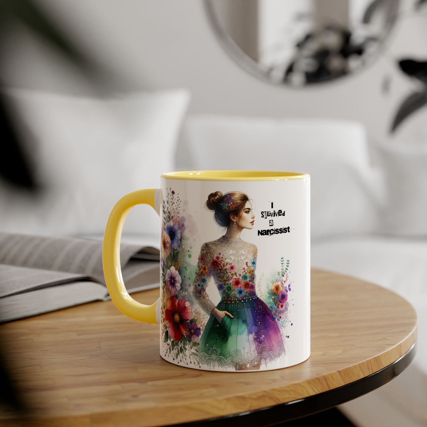 Colorful Floral Quotes Coffee Mug, Gift for Flower Lovers, Inspirational Mug, Unique Tea Cup, Perfect for Birthdays
