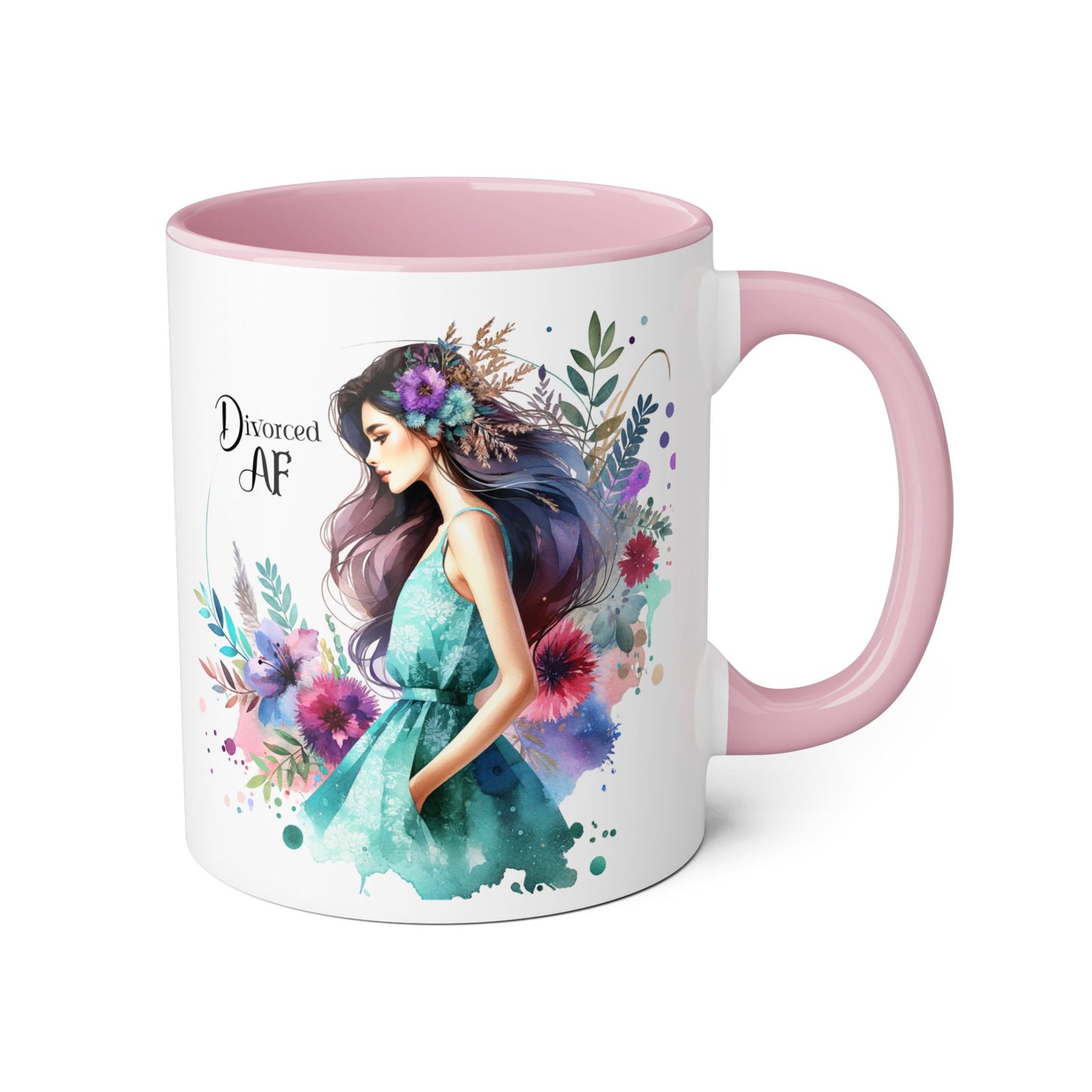 Divorced AF Accent Mug - Inspirational Coffee Cup, Unique Gift for Newly Divorced, Motivational Drinkware, Self-Care Mug