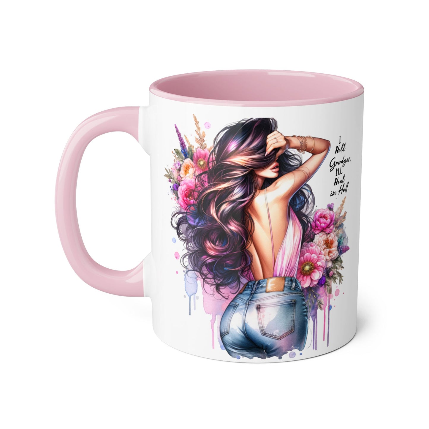 Floral Goddess Accent Mug, Inspirational Coffee Cup, Gift for Her, Empowering Drinkware, Perfect for Birthdays and Celebrations