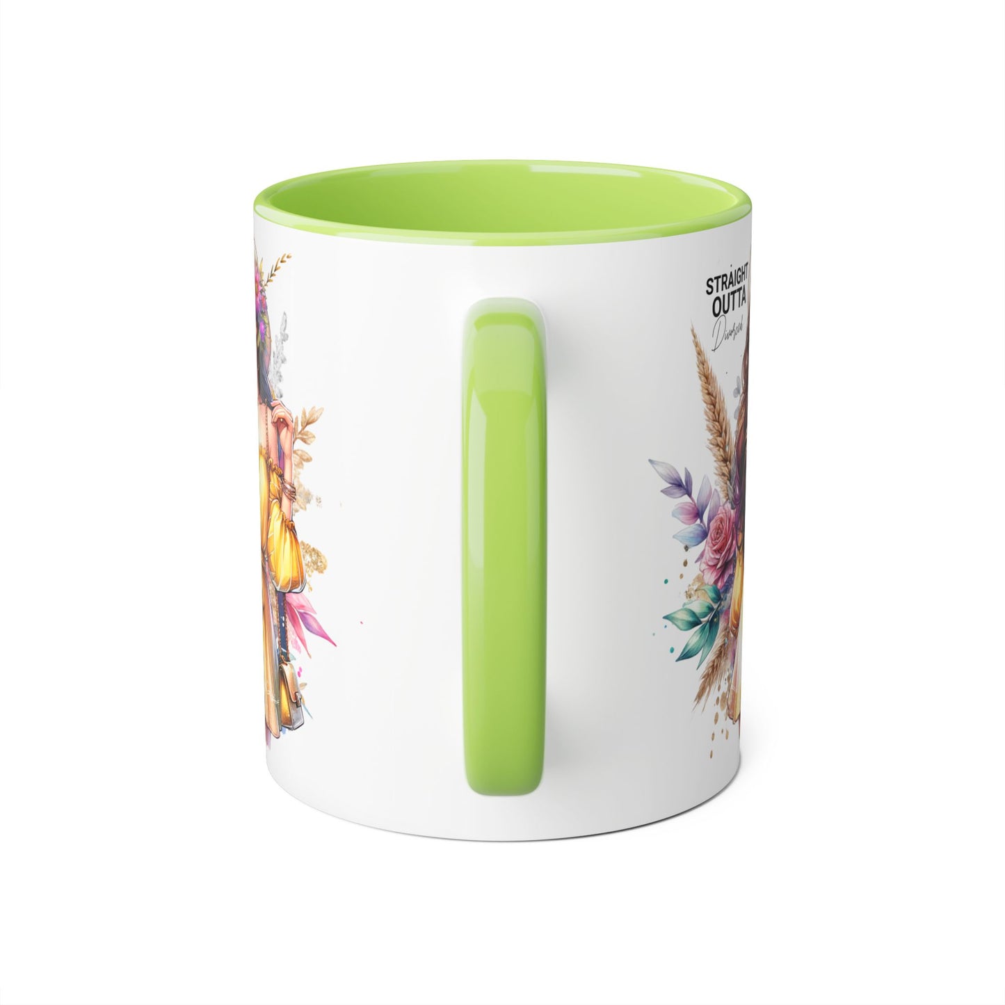 Straight Outta Divorced Humoristic Chic Floral Accent Mug, Stylish Coffee Cup, Trendy Teacup, Unique Gift for Friends, Perfect for Birthdays and Celebrations