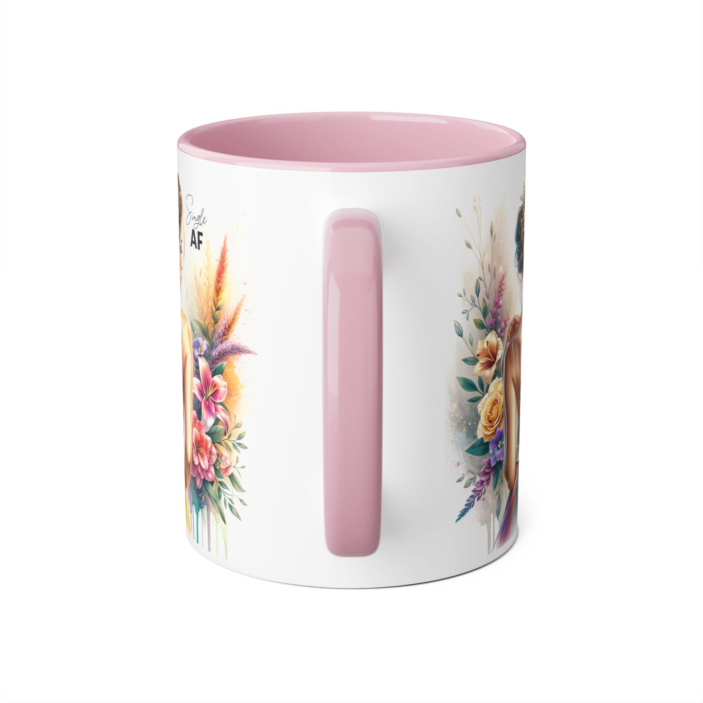 Colorful Floral Accent Mug with Inspirational Quote