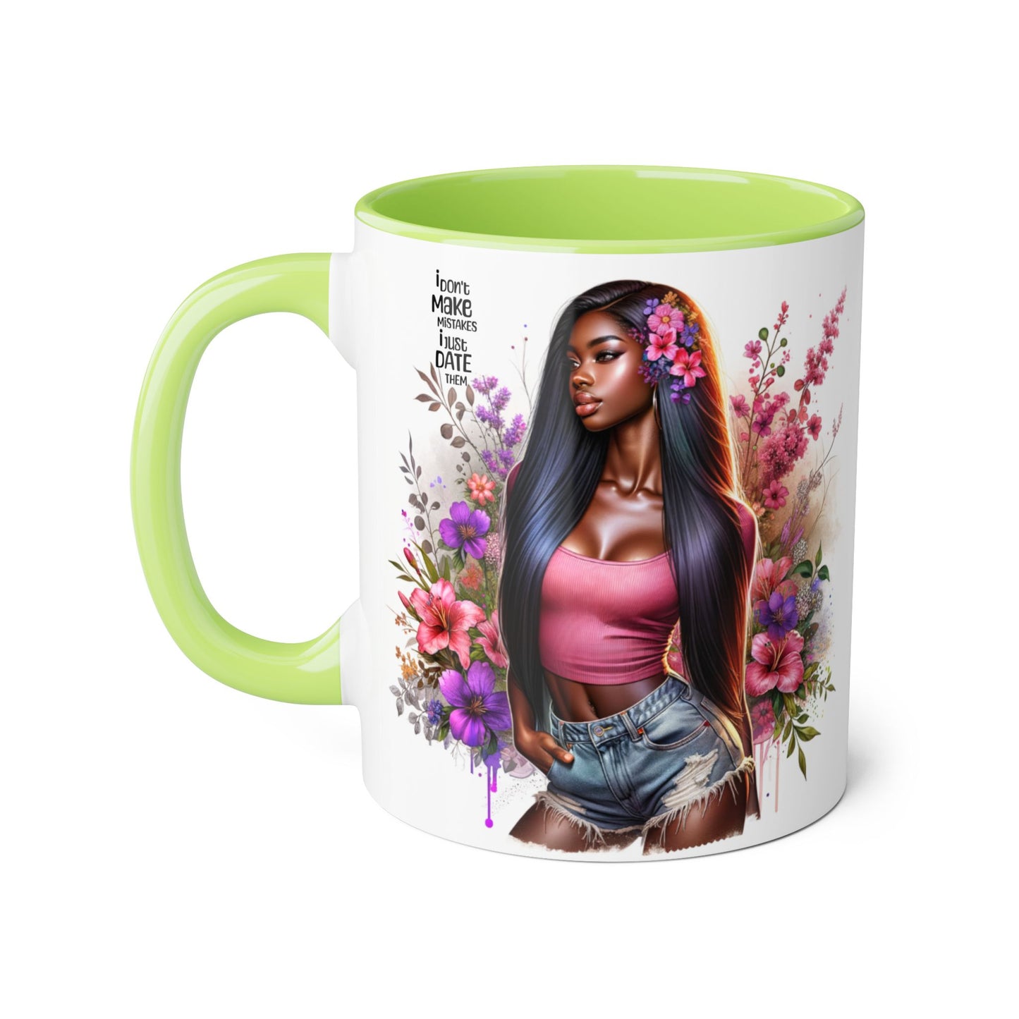 'I Don't Make Mistakes, I Date Them' Accent Mugs, 11oz