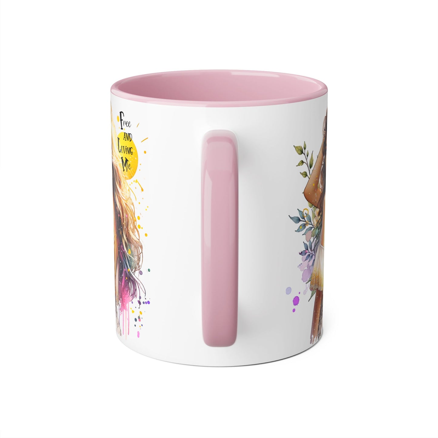 Free and Loving Me Boho Chic Accent Mug, Inspirational Coffee Cup, Free and Living Me, Gift for Her, Art Print Mug, Home Decor