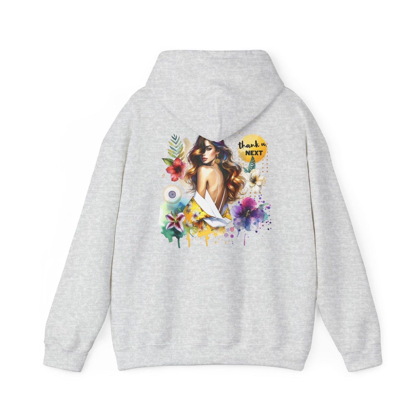 Thank U, Next Colorful Graphic Hooded Sweatshirt, Cozy Unisex Hoodie, Trendy Streetwear, Personalized Gift, Summer Vibes, Art-Inspired Fashion