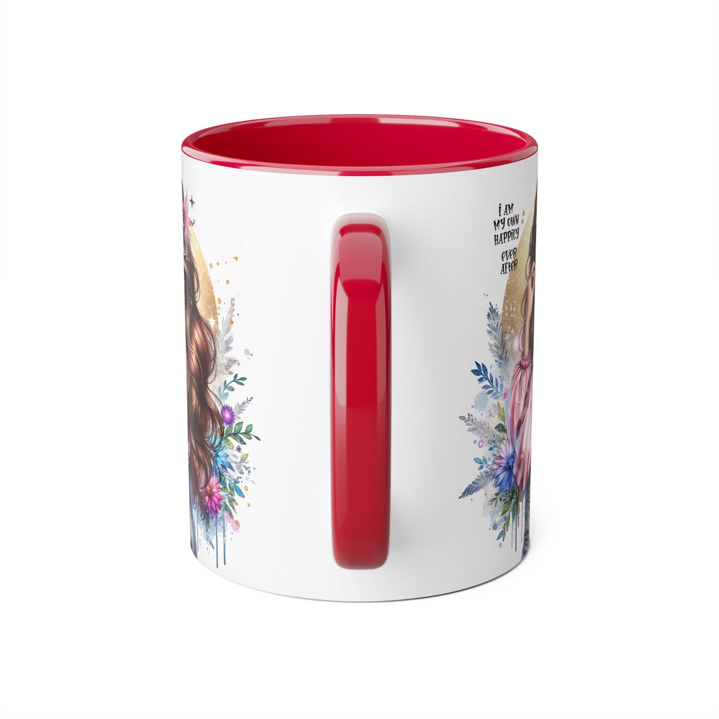I Am My Own Happily Ever After Boho Chic Accent Mug with Inspirational Quote, Gifts for Her, Self-Love Decor, Coffee Mug for Everyday Use, Unique Art Mug