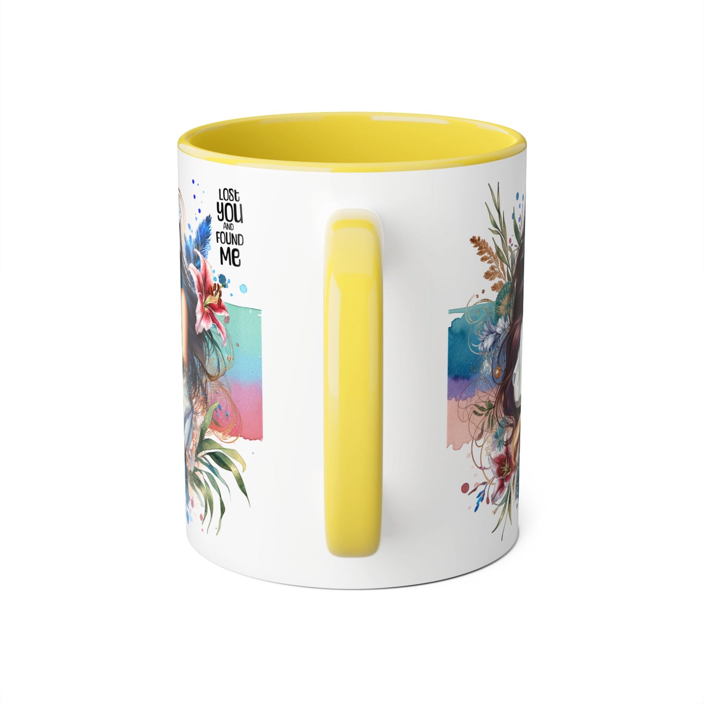 Lost You and Found Me Bohemian Accent Mug | Inspirational Gift for Her | Floral Coffee Cup | Unique Tea Mug | Art Lover's Drinkware