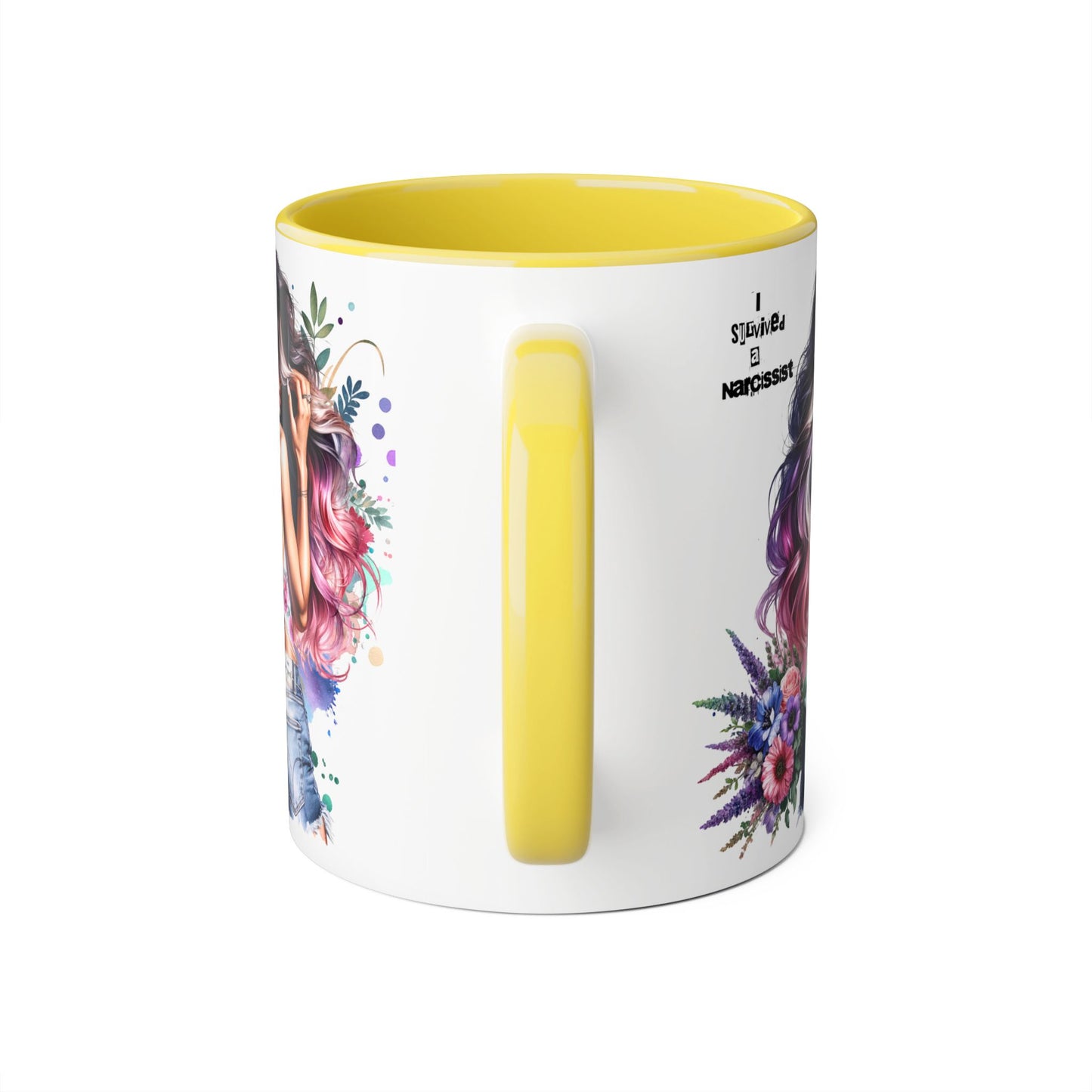 Chic Floral Accent Mug, Inspirational Gift, Ideal for Coffee Lovers, Home Decor, Unique Birthday Gift, Stylish Ceramic Cup