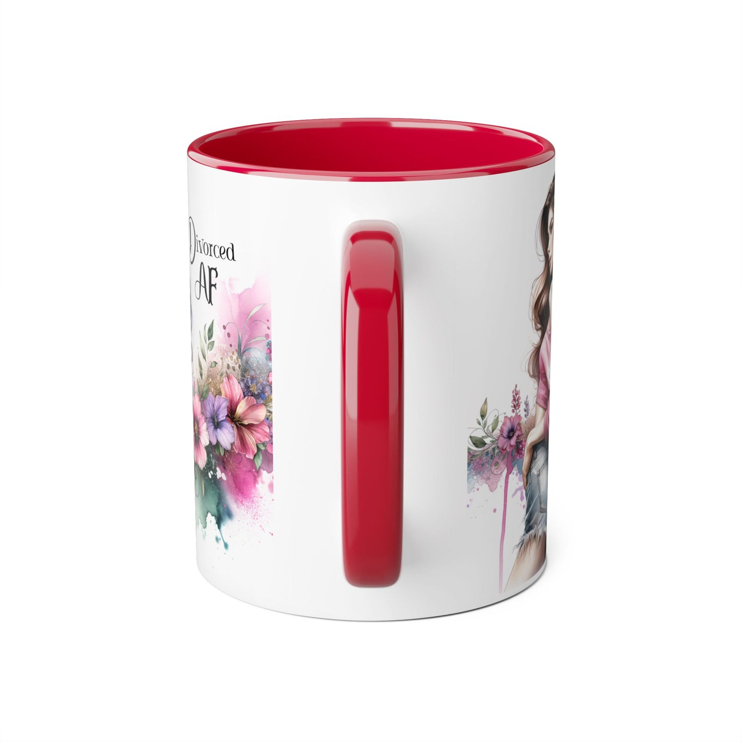 Divorced AF Accent Mug | Gift for Newly Divorced Friends | Sassy Coffee Cup | Floral Design | Unique Divorce Party Favor