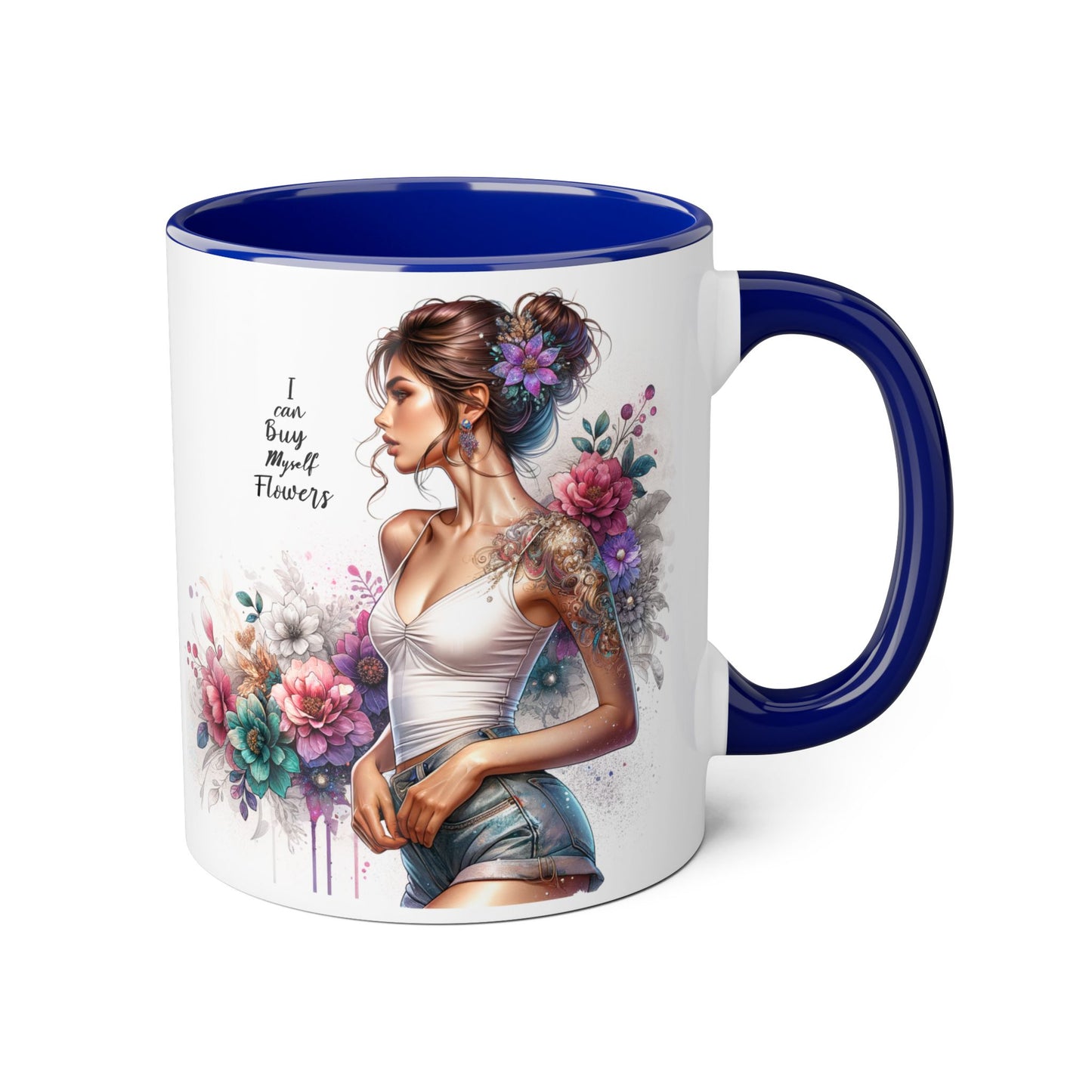 I Can Buy Myself Flowers Boho Floral Accent Mug – Perfect for Garden Lovers, Flower Enthusiasts, Gift for Birthdays, Mother's Day, Tea Lover