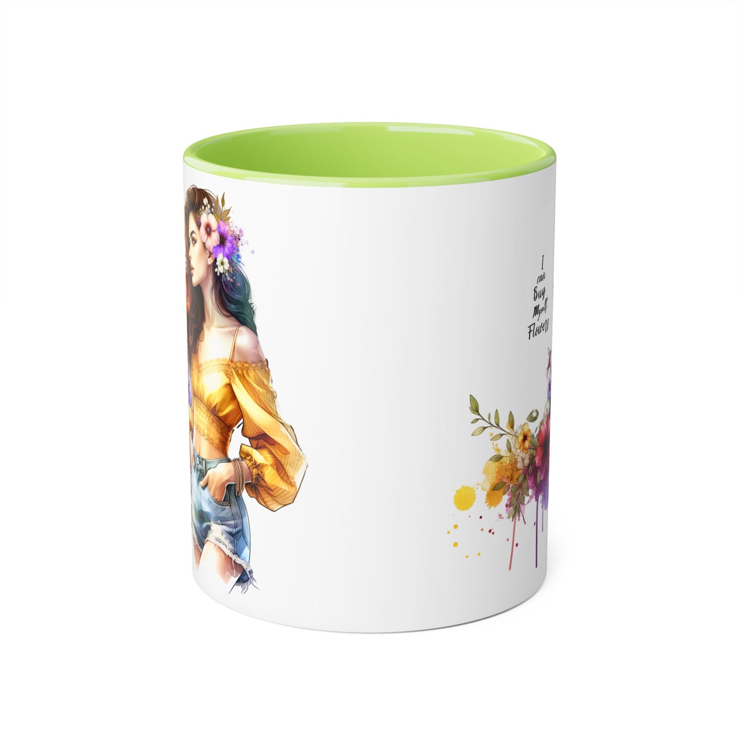 I Can Buy Myself Flowers Floral Bohemian Accent Mug - Perfect Gift for Flower Lovers, Art Enthusiasts, Home Decor, Spring Celebrations, Coffee Lovers