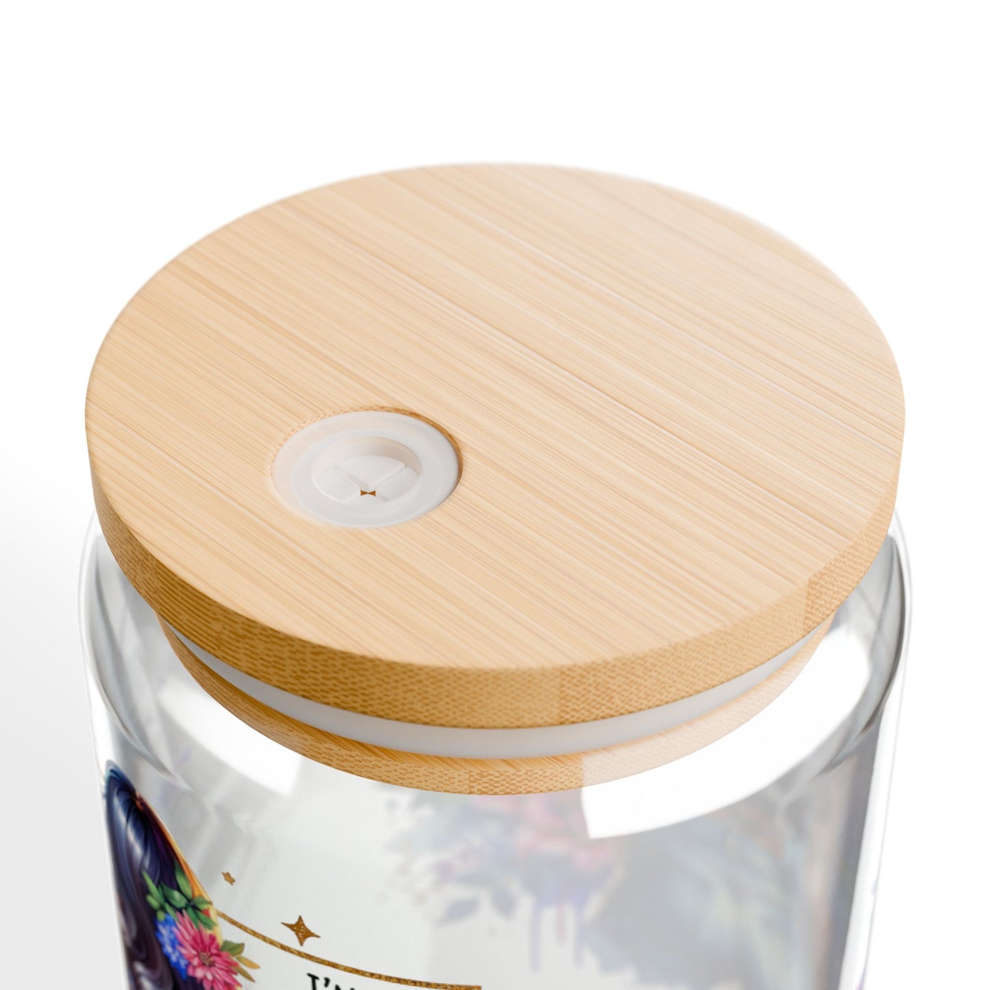 I'm Too Cute For My Ex Colorful Floral Sipper Glass, Inspirational Drink Bottle, Eco-Friendly Water Jar, Perfect for Home & Gifts, 16oz
