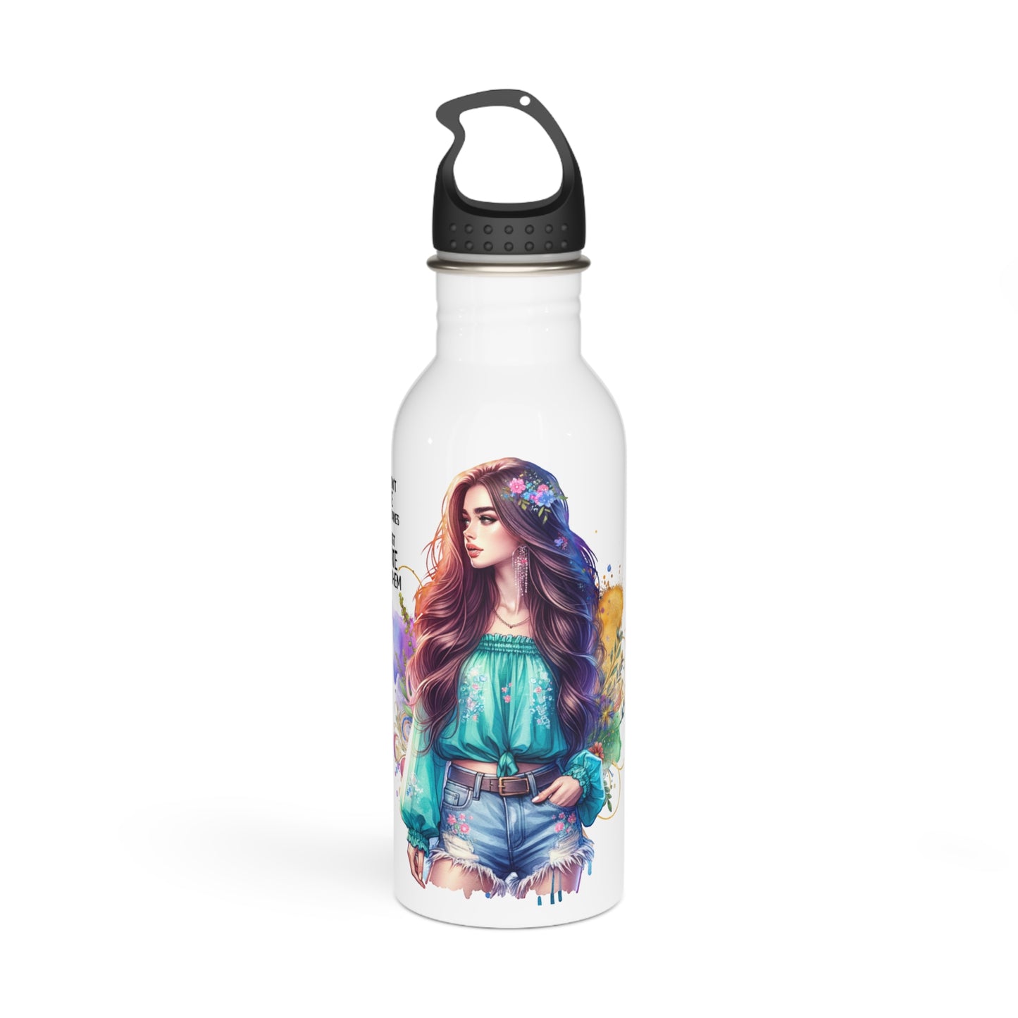I Don't Make Mistakes, I Date Them Bohemian Water Bottle with Inspirational Quotes, Eco-Friendly Hydration, Gift for Nature Lovers, Fitness Enthusiasts, Travel Accessory