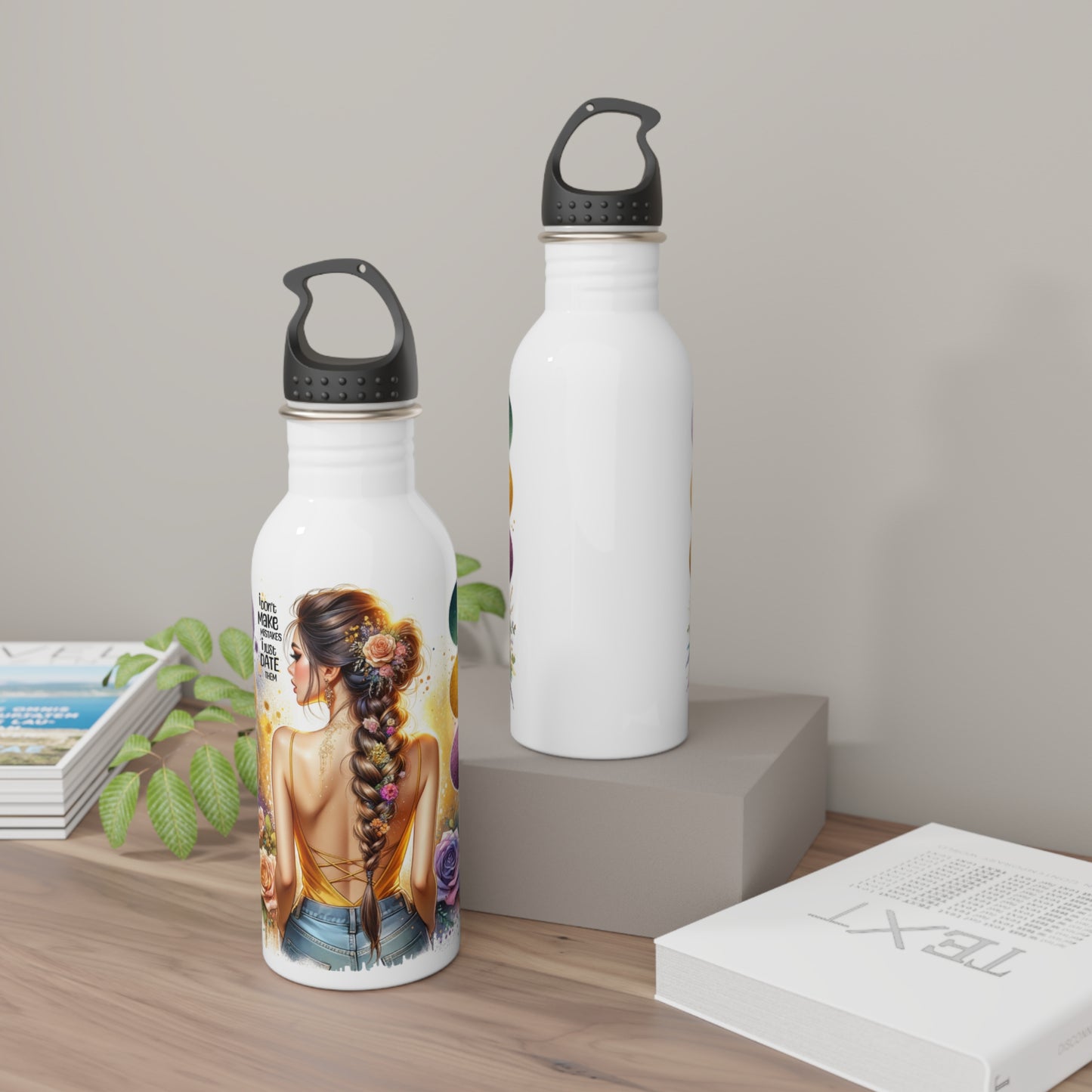 Stainless Steel Breakup Water Bottle- I Don't Make Mistake, I Date Them Design
