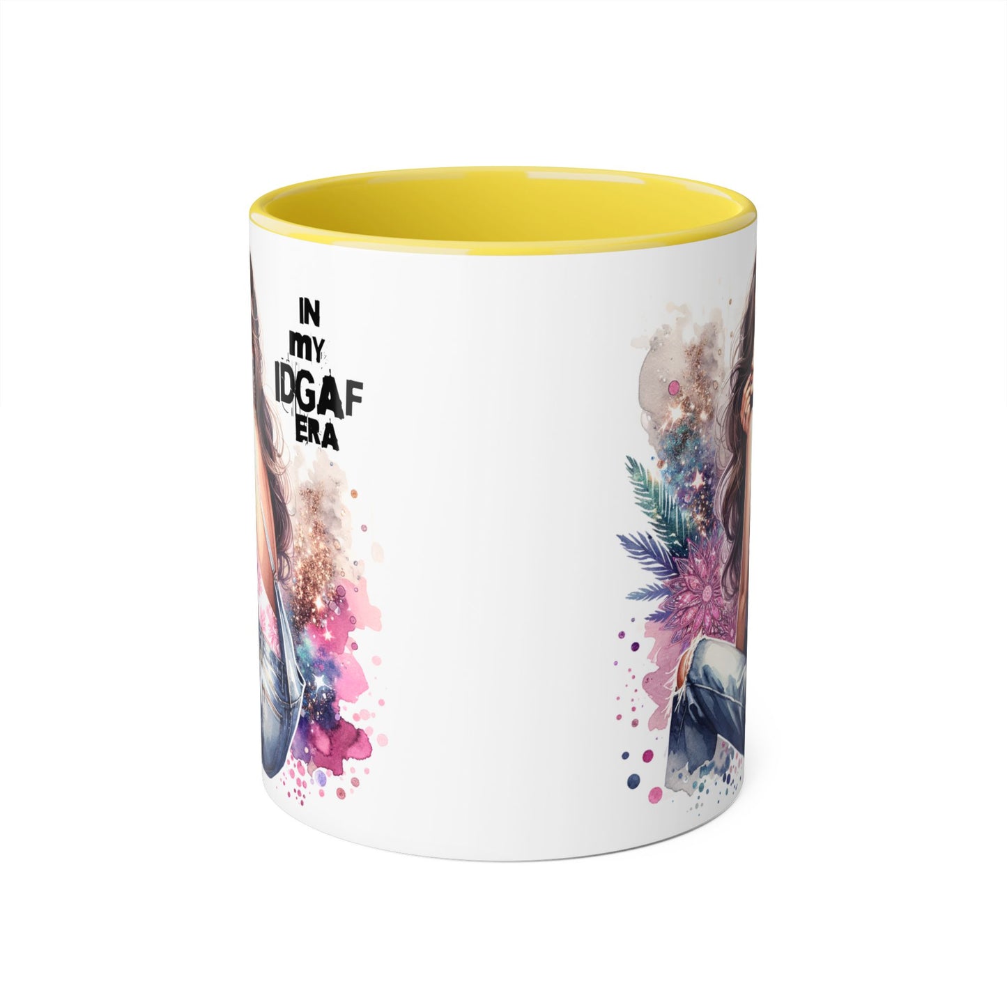 Stylish IDGAF Era Accent Mug, Empowering Gift for Her, Cute Coffee Cup, Trendy Drinkware, Funny Quote Mug, Perfect for Gifting