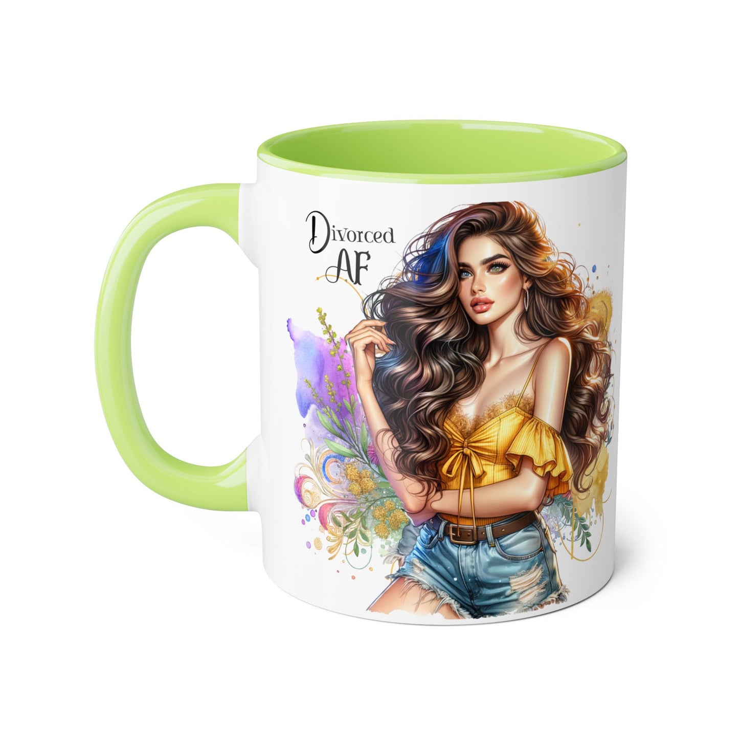 Divorced AF Accent Mug – Perfect for Coffee Lovers, Gift for Divorce Celebration, Sassy Mug, Unique Coffee Cup, Empowering Drinkware