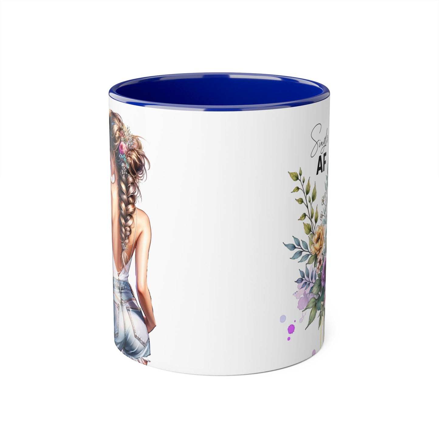 Single AF Chic Floral Accent Mug for Single Ladies | Perfect Gift for Birthdays, Weddings, or Just Because