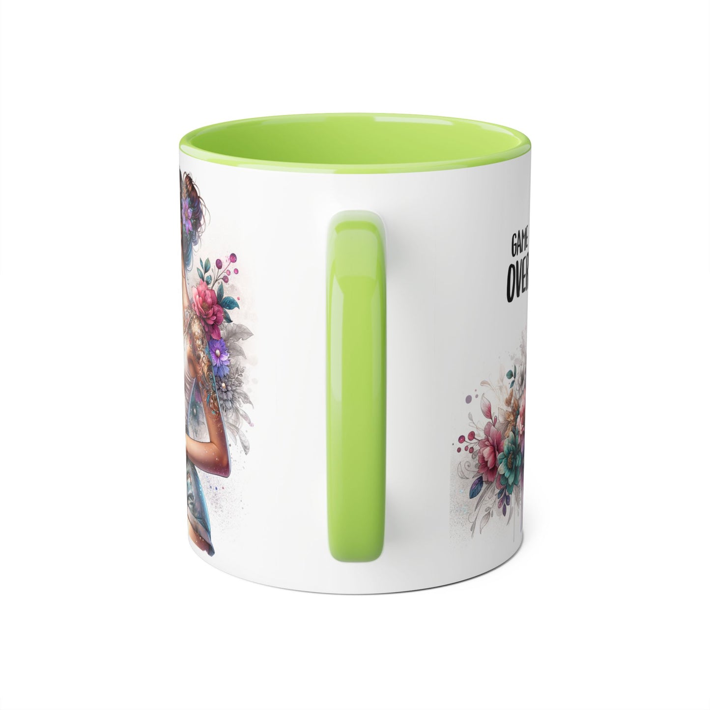 Floral Game Over Mug | Stylish Coffee Cup for Gamers | Unique Gift for Birthdays, Holidays, or Just Because, Tea Mug, Accent Mugs
