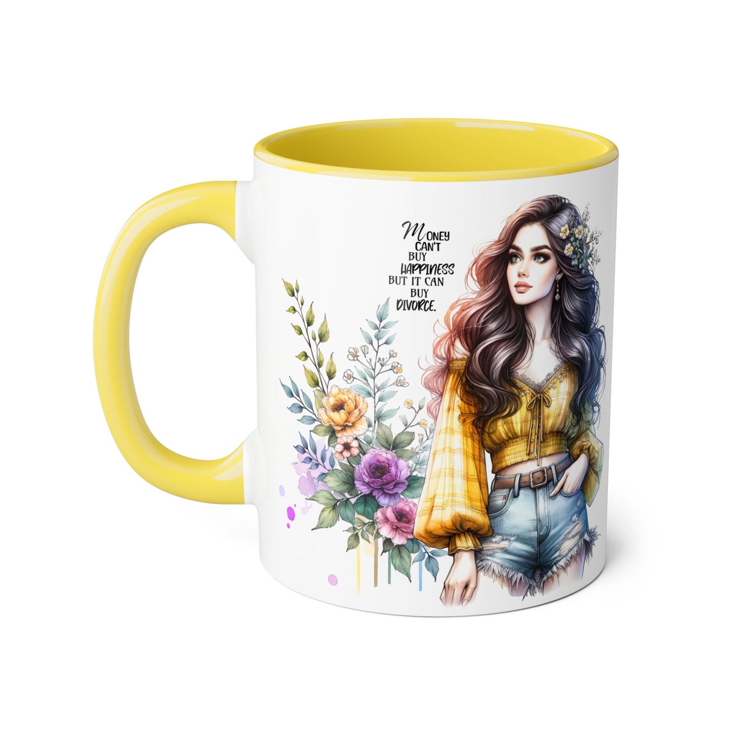 Mug Money Can't Buy Happiness But It Can Buy Divorce Humoristic 11oz Accent Mug