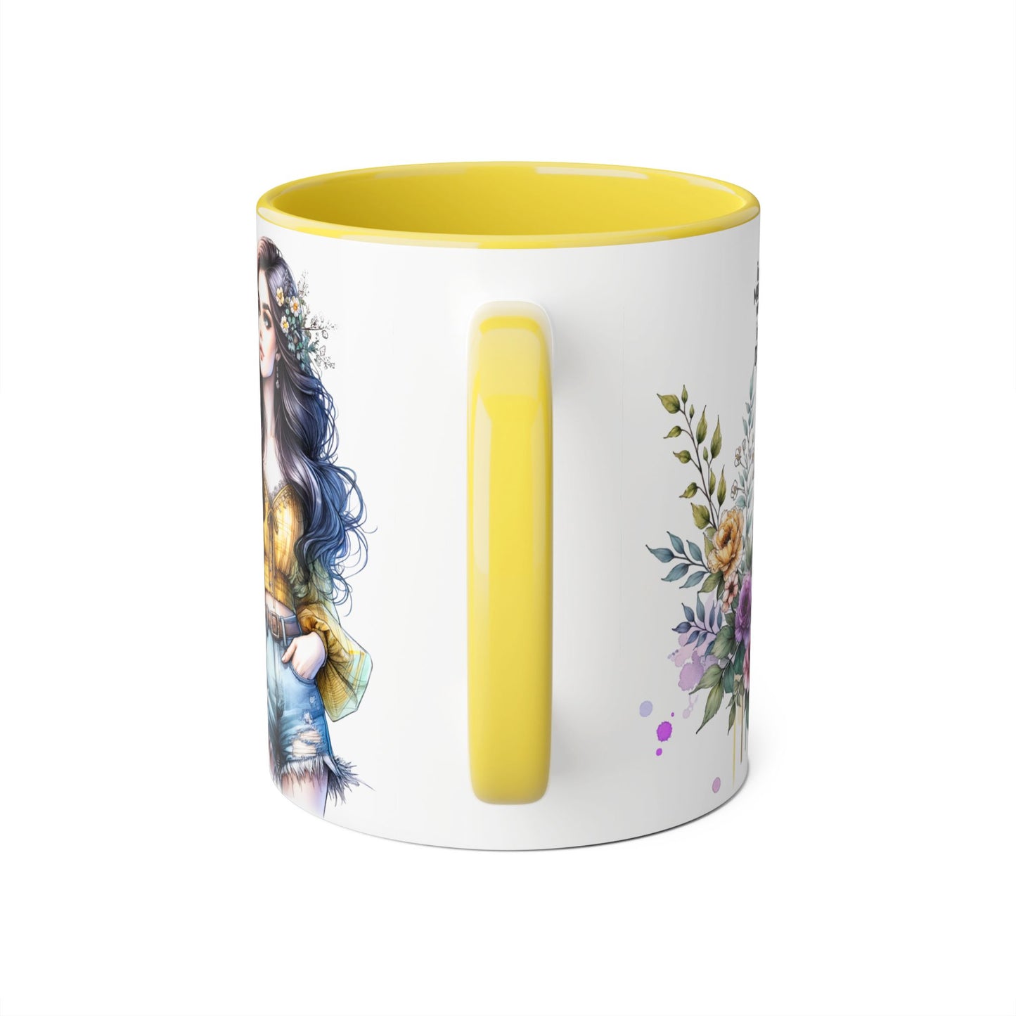 I Don't Make Mistakes, I Date Them Boho Floral Accent Mug, Coffee Cup, Gift for Her, Inspirational Mug, Birthday Gift, Women Empowerment