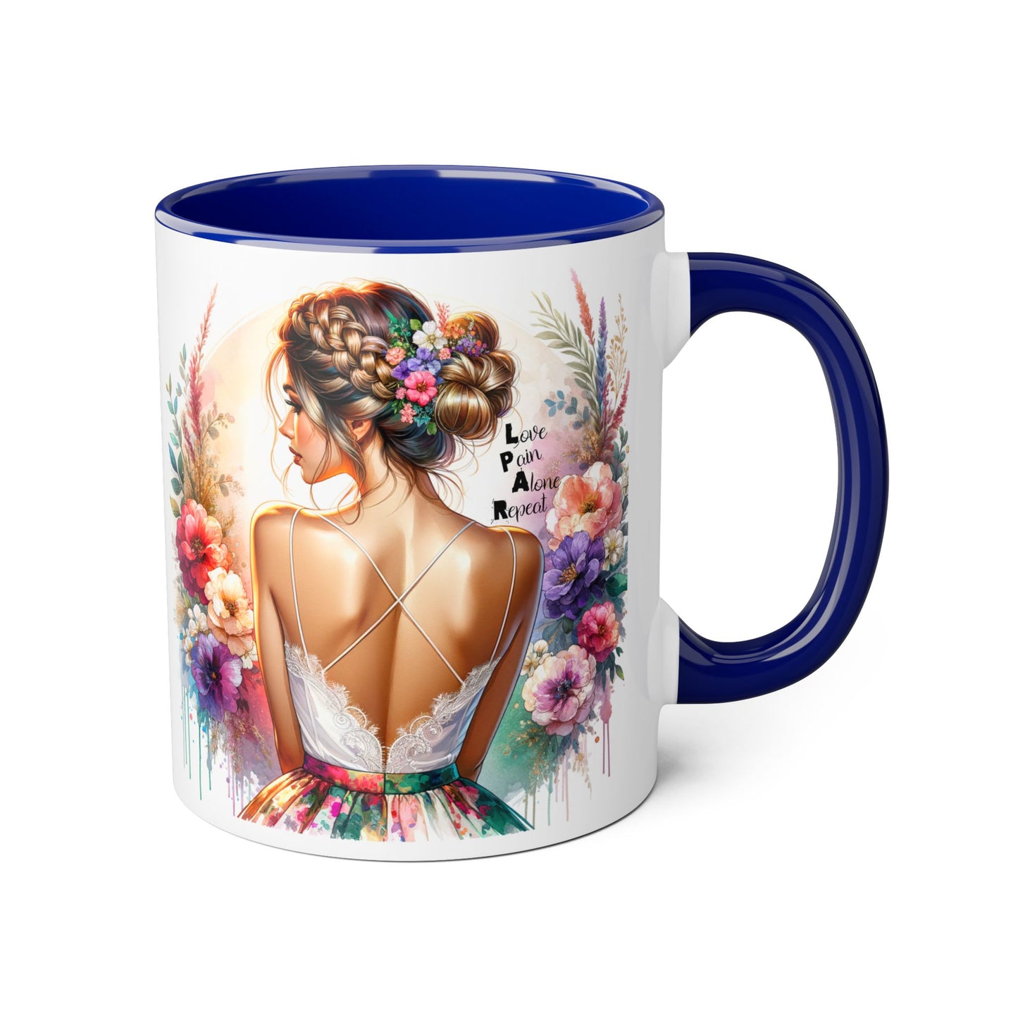 Floral Latte Mug, Inspirational Coffee Cup, Boho Style Mug, Gift for Her, Art Print Mug, Relaxing Beverage Mug