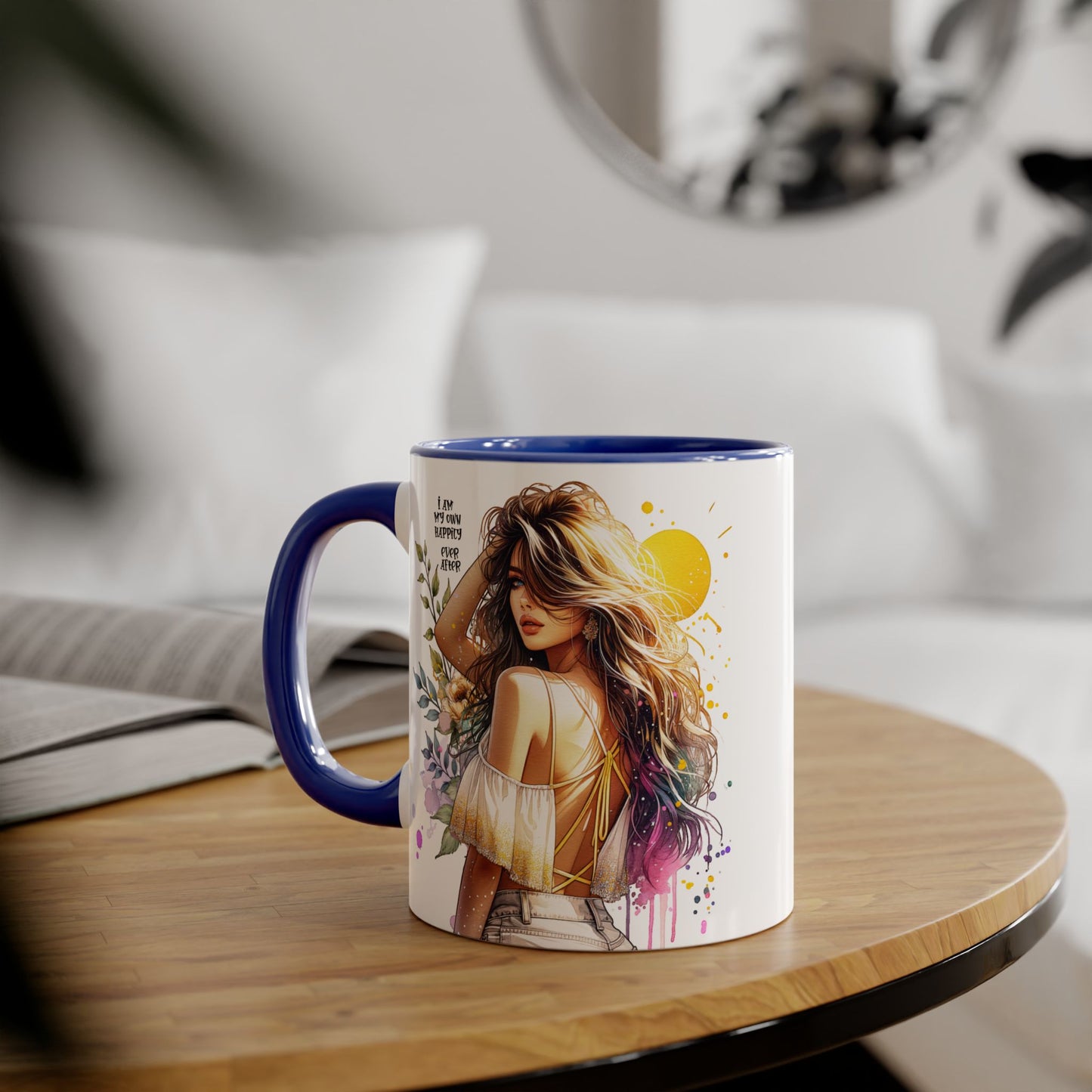Inspirational Floral Accent Mug - "I Am My Own Happily Ever After " - 11oz