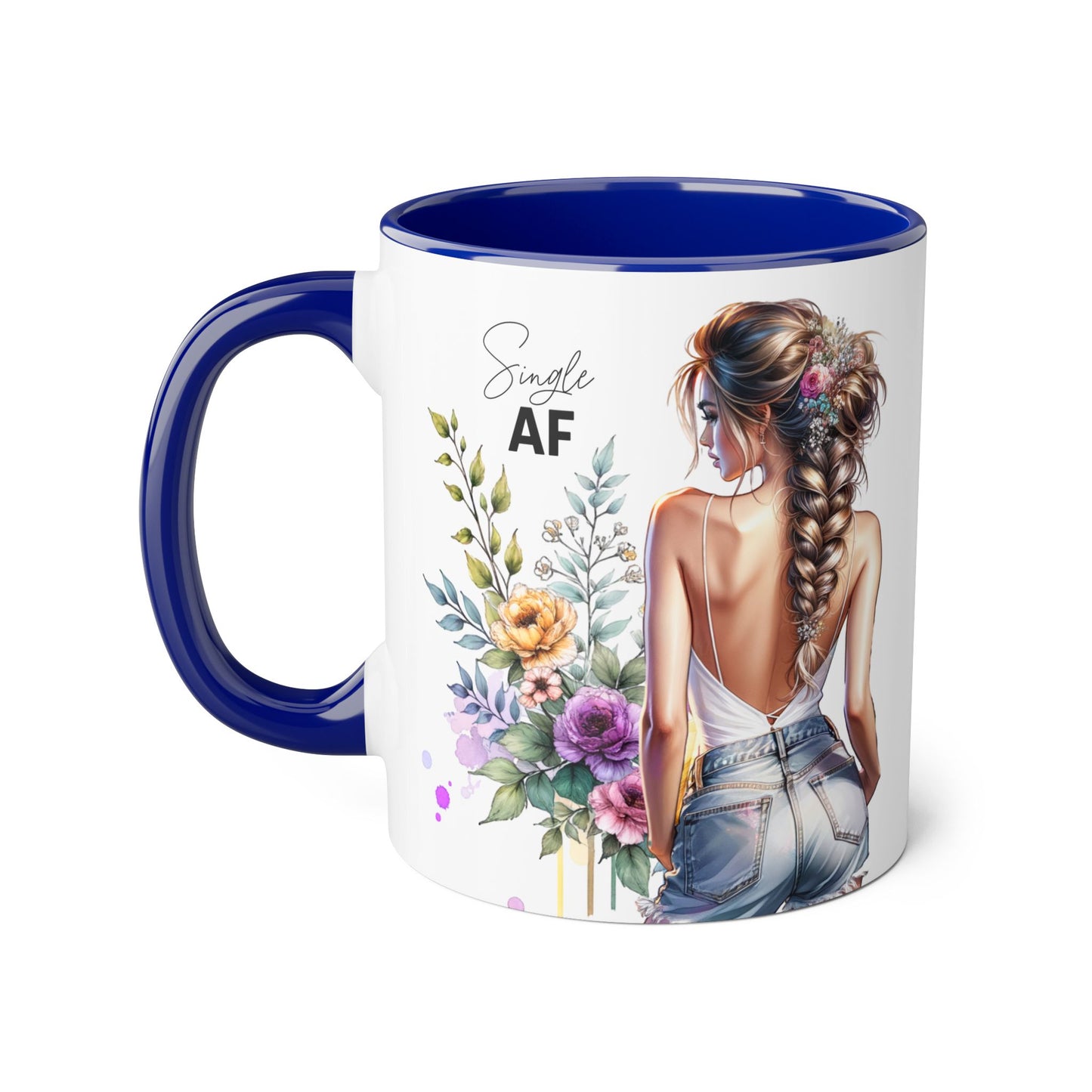 Single AF Chic Floral Accent Mug for Single Ladies | Perfect Gift for Birthdays, Weddings, or Just Because