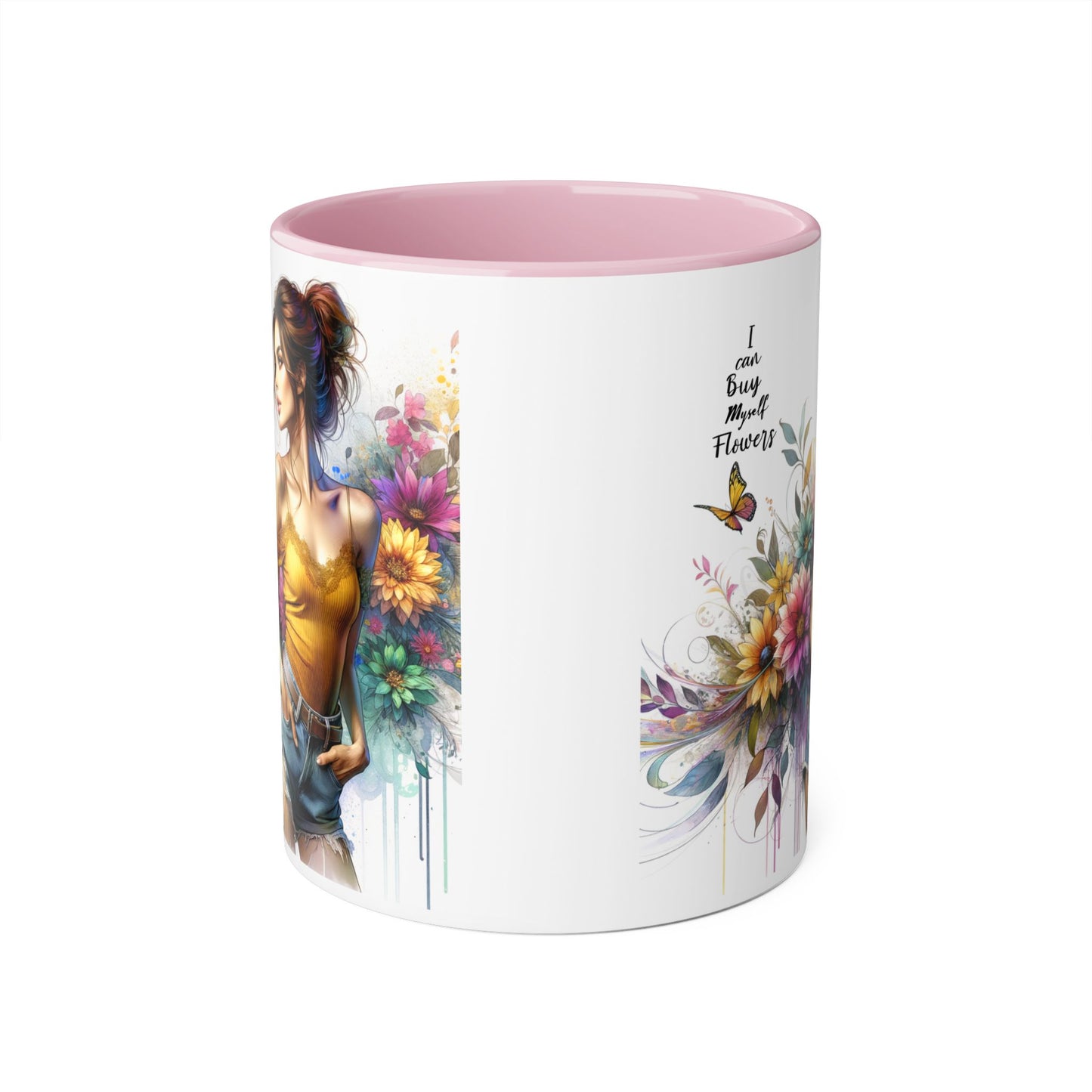 I Can Buy Myself Flowers Floral Vibes Coffee Mug, Art Mug for Flower Lovers, Gift for Gardeners, Birthday Mug, Home Decor