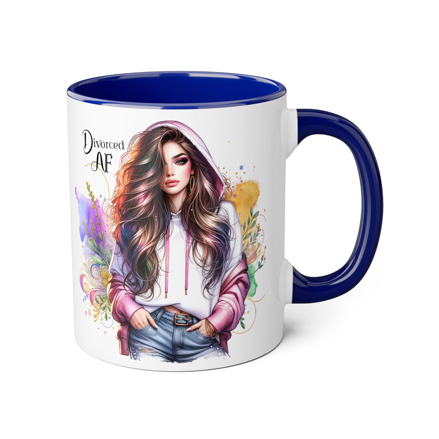 Divorced AF Accent Mug, 11oz - Empowering Coffee Cup for Strong Women, Gift for Divorcee, Self-Care Mug, Celebrate New Beginnings
