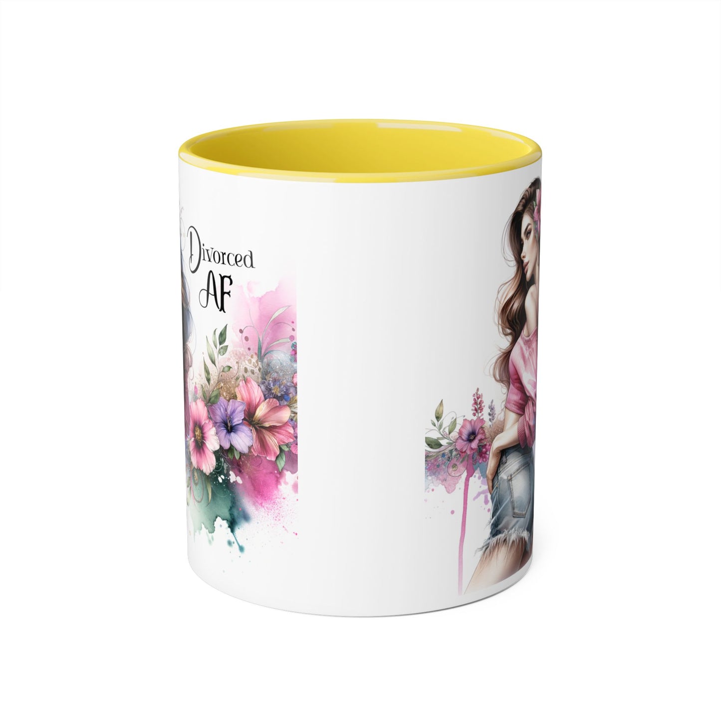 Divorced AF Accent Mug, Empowering Gift for Newly Divorced, Coffee Lover Mug, Inspirational Drinkware, Funny Divorce Humor