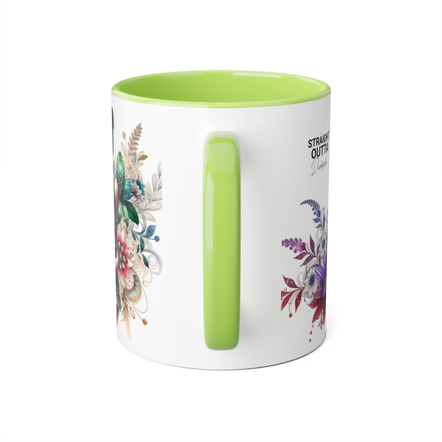 Straight Outta Divorced Humoristic Vibrant Accent Mugs, 11oz - Perfect for Gifts, Home Decor, Coffee Lovers, Birthdays, and Celebrations
