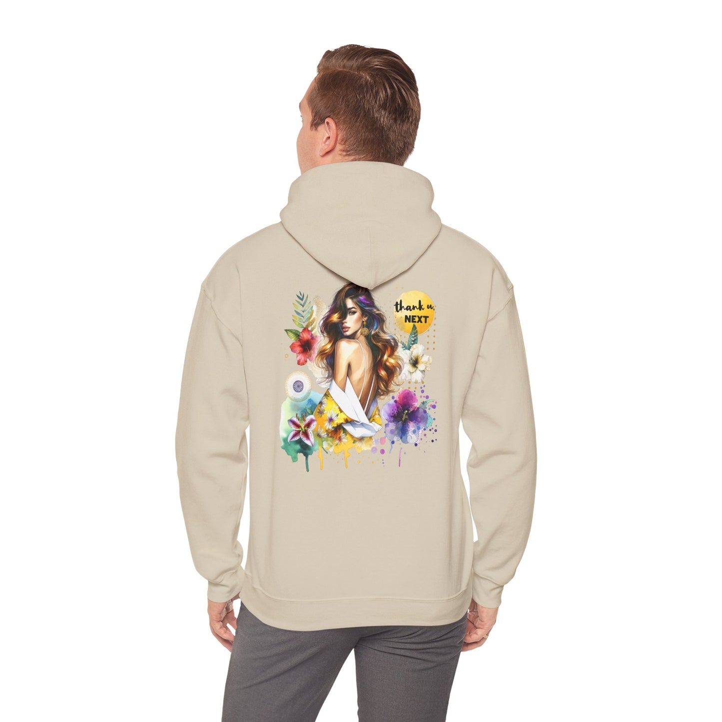 Thank U, Next Colorful Graphic Hooded Sweatshirt, Cozy Unisex Hoodie, Trendy Streetwear, Personalized Gift, Summer Vibes, Art-Inspired Fashion
