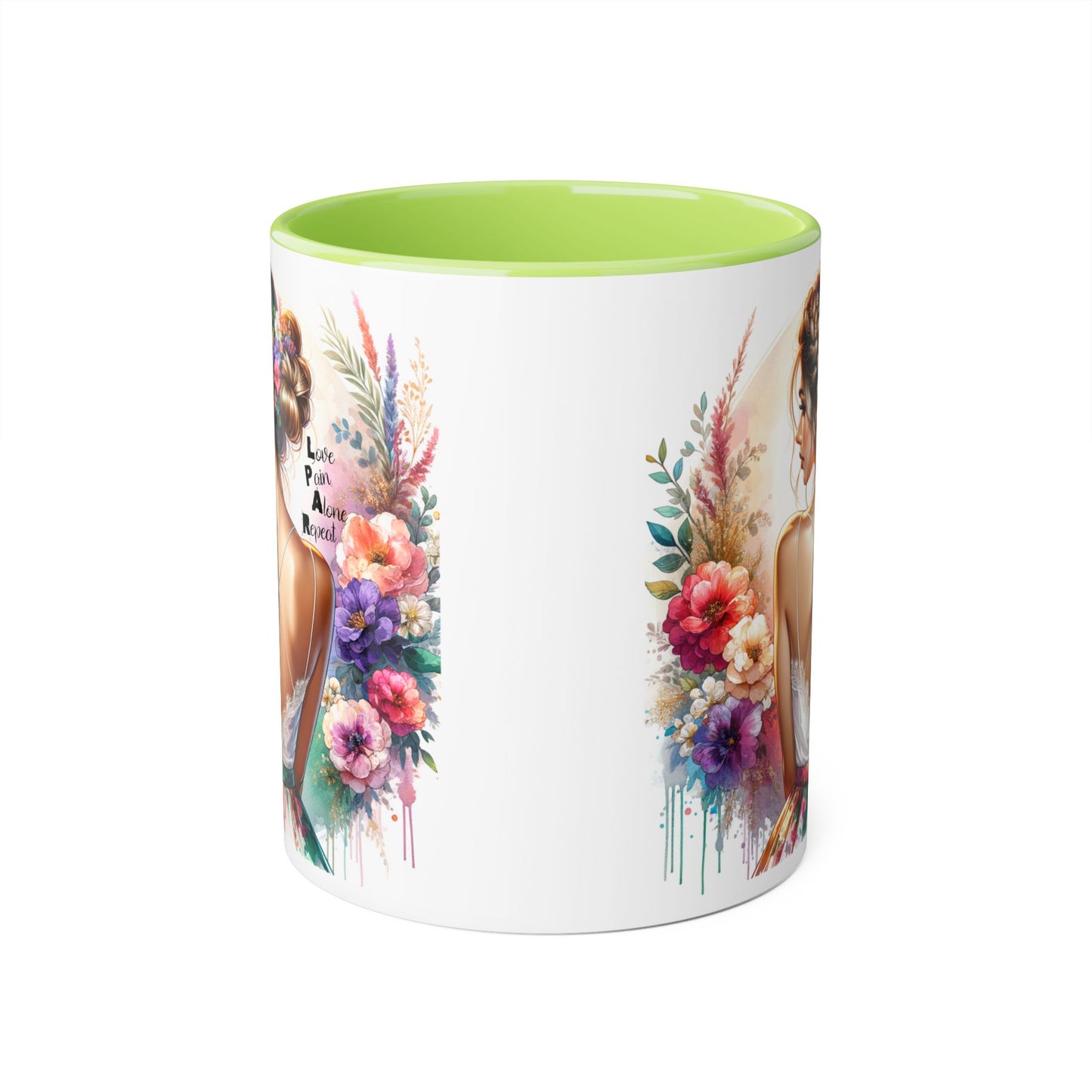 Floral Latte Mug, Inspirational Coffee Cup, Boho Style Mug, Gift for Her, Art Print Mug, Relaxing Beverage Mug