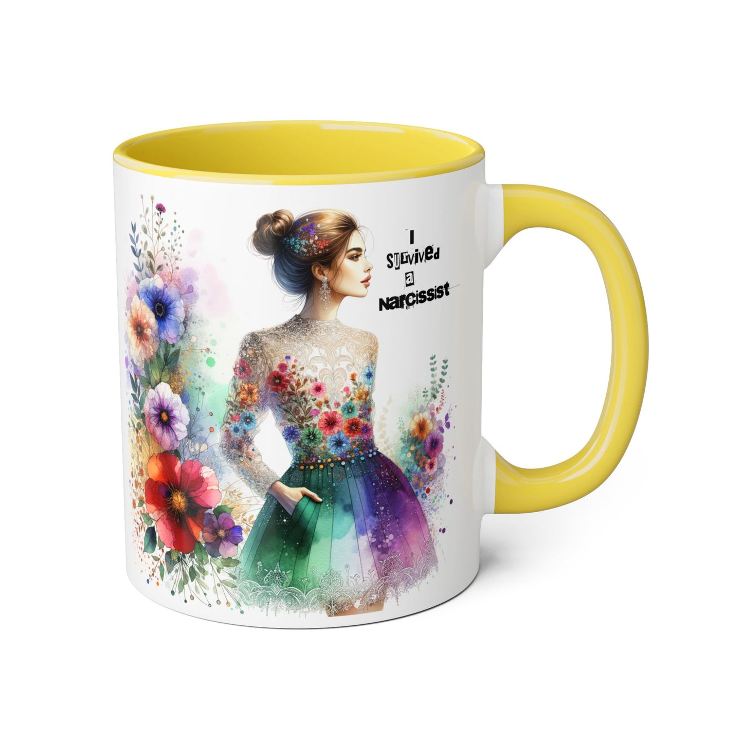 Colorful Floral Quotes Coffee Mug, Gift for Flower Lovers, Inspirational Mug, Unique Tea Cup, Perfect for Birthdays