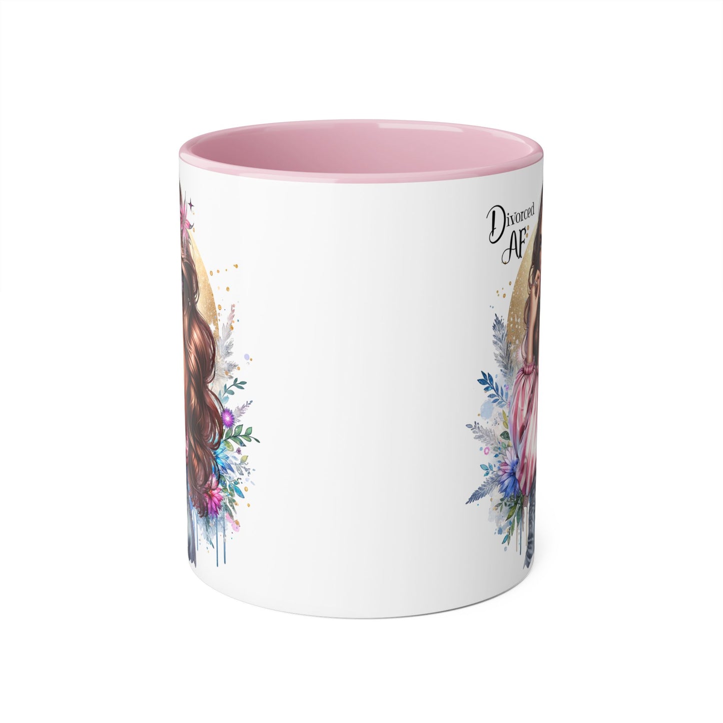 Empowered Diva Mug-Divorced AF, 11oz - Dreamy Floral Design, Perfect Gift for Divorced Friends, Birthday, Self-Care, Coffee Lovers
