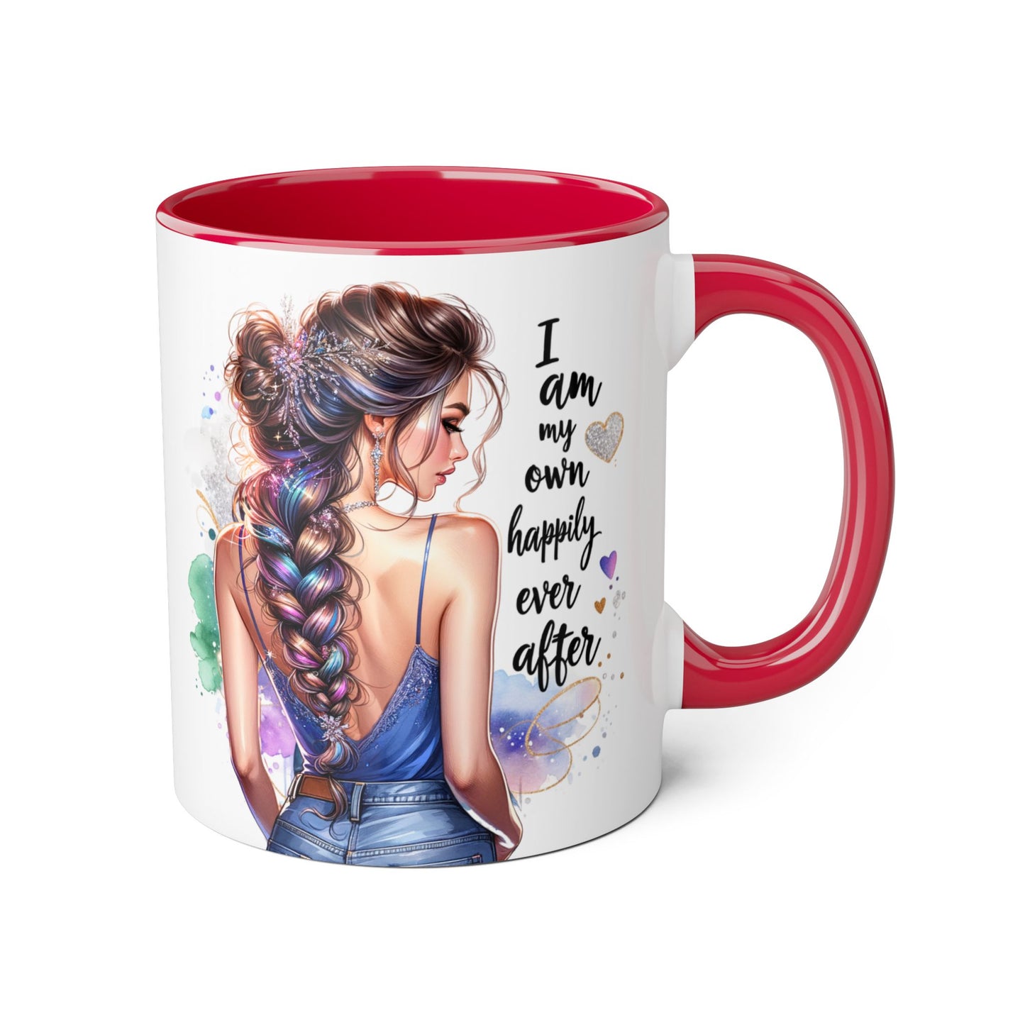 Inspirational Accent Mug - "I Am My Own Happily Ever After" - 11oz Coffee Cup for Self-Love and Empowerment