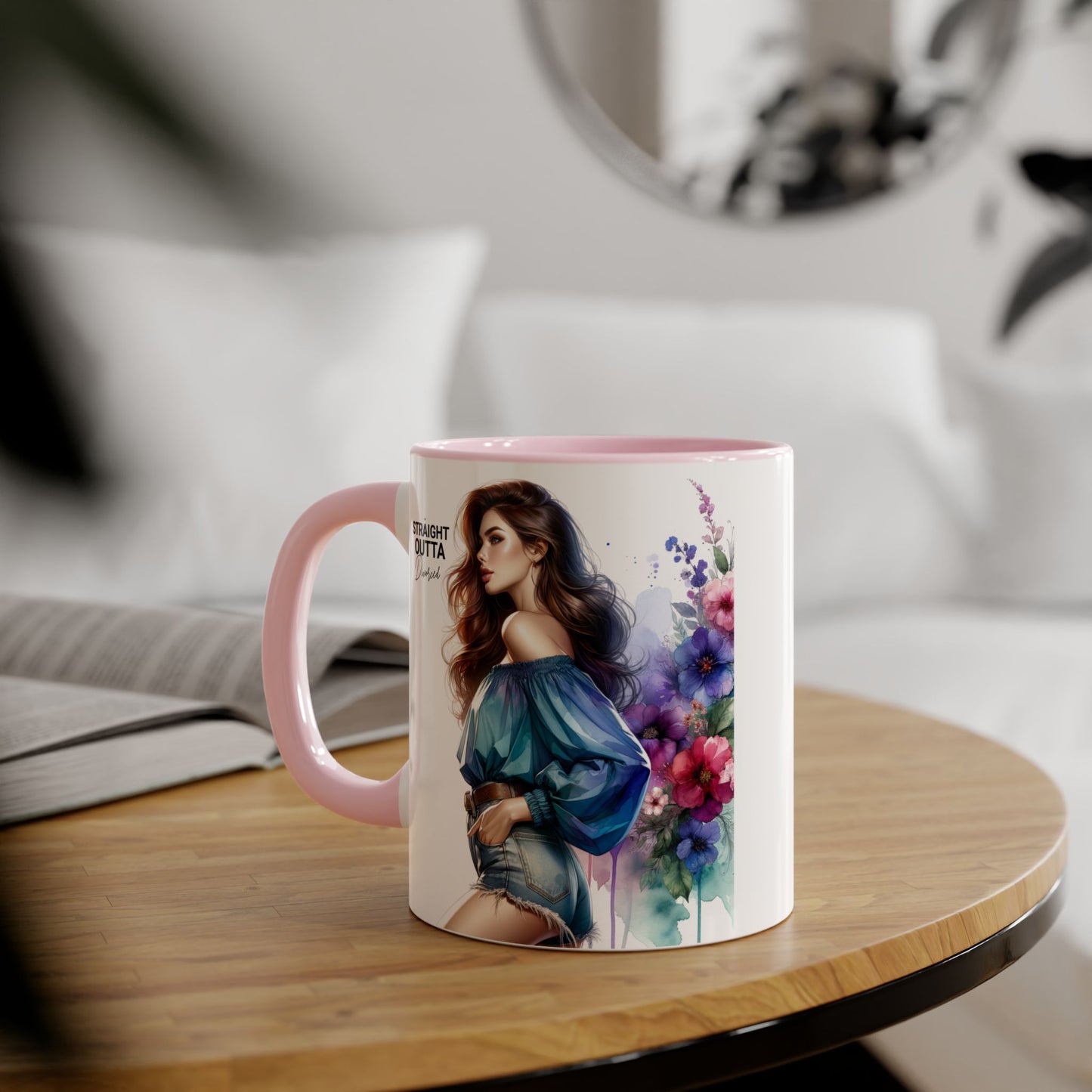 Straight Outta Divorced Humoristic Artistic Accent Mug, Personalized Gift for Coffee Lovers, Floral Design Mug, Straight Outta Mug, Creative Kitchenware, Unique Home Decor