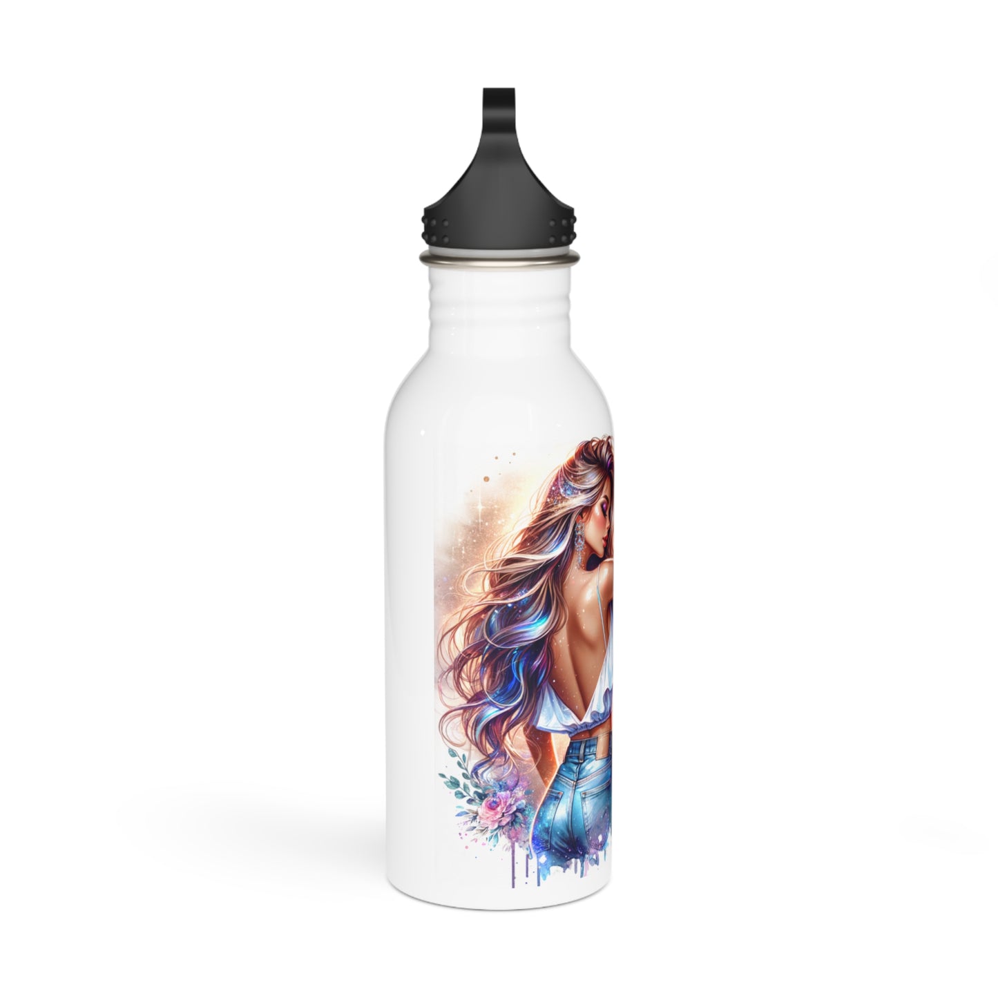 Chic Stainless Steel Water Bottle - "I Am My Own Happily Ever After" Design