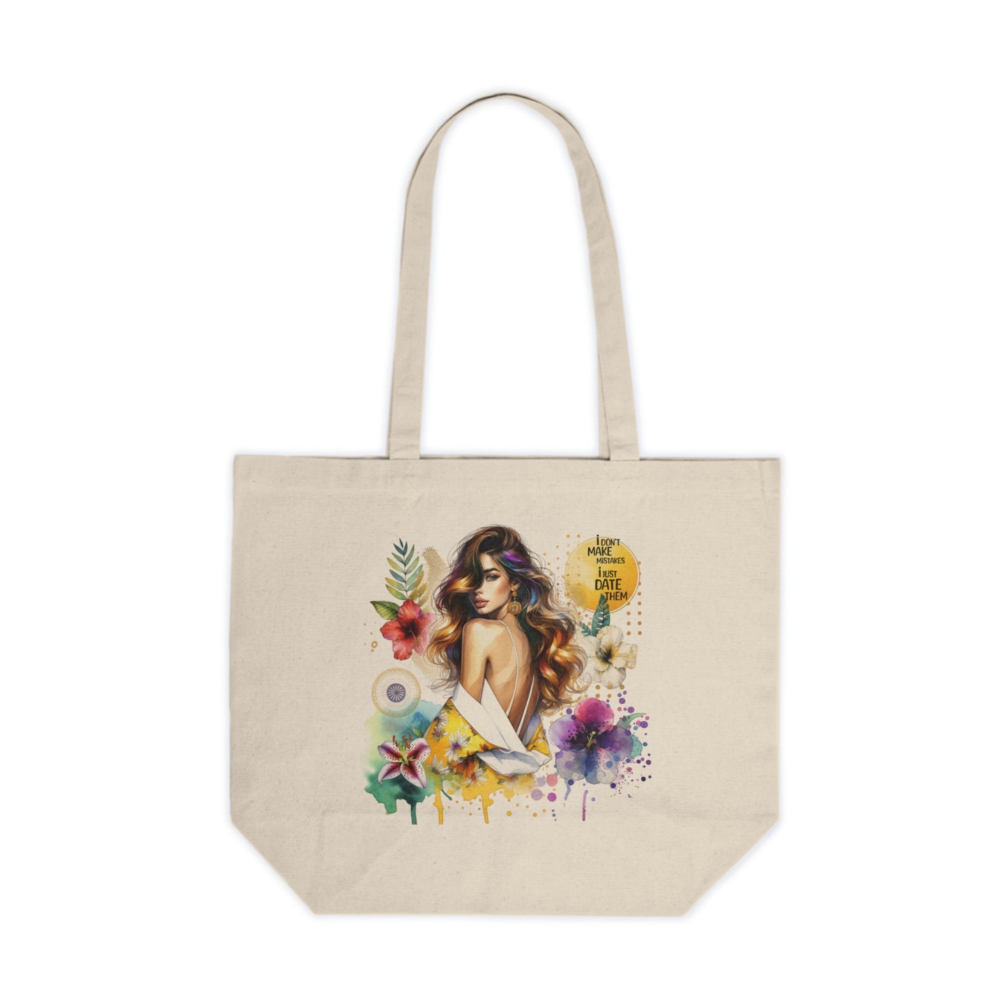 I Don`t Make Mistakes, I Just Date Them Elegant Art Tote Bag for Everyday Use, Eco-Friendly Canvas Carrier, Perfect for Shopping, Gifts, Beach Days, Art Lovers