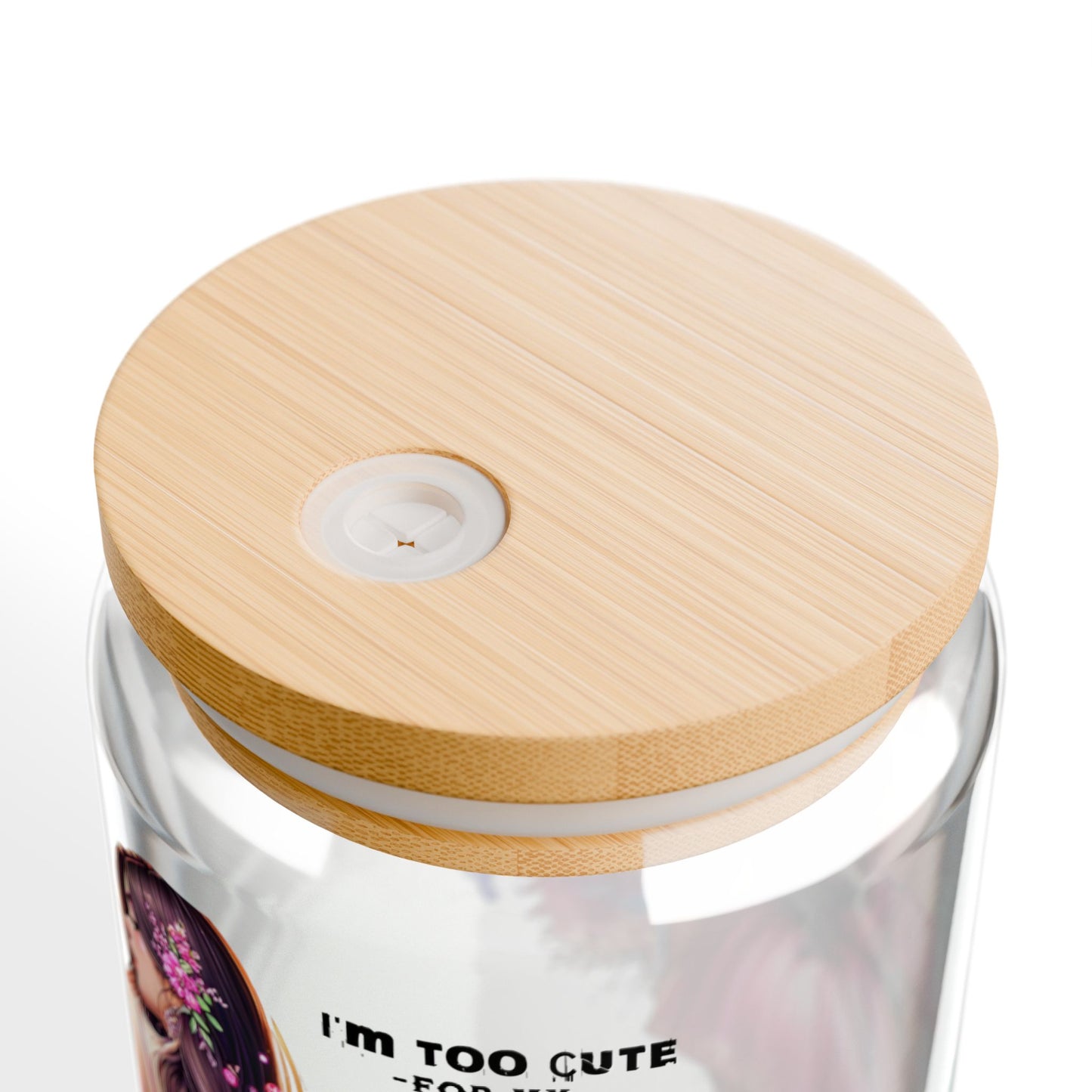 I'm Too Cute For My Ex Enchanting Floral Sipper Glass, Stylish Drinkware for Parties, Eco-Friendly, Personalized Gift, Perfect for Summer Celebrations