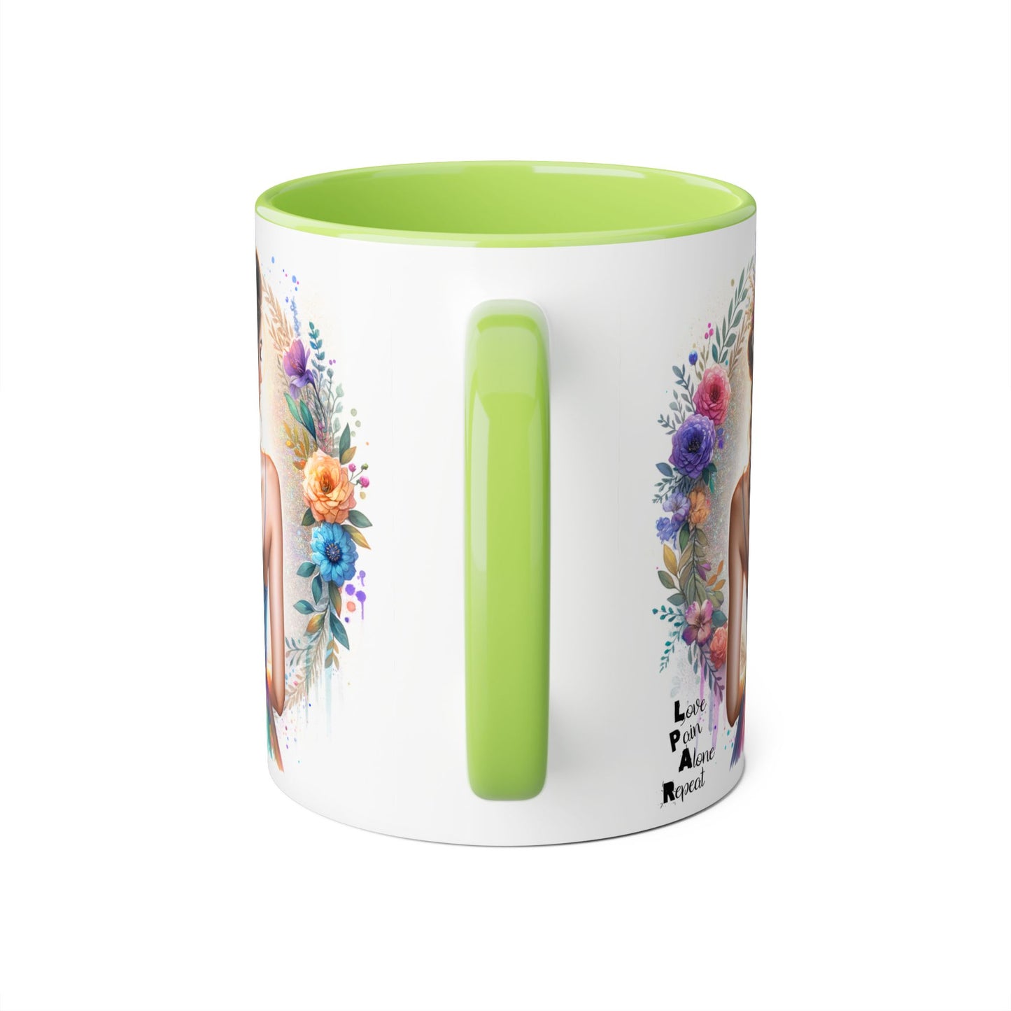 Artistic Accent Mug, Floral Coffee Cup, Unique Gifts for Her, Inspirational Drinkware, Love Yourself Mugs, Boho Style