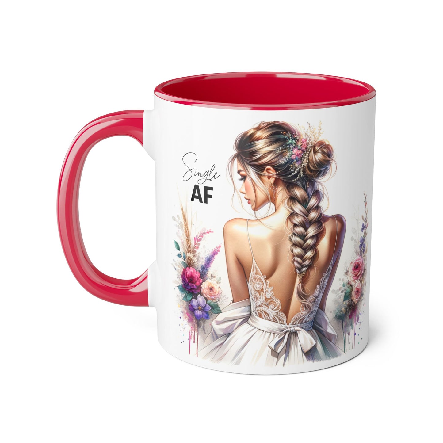 Elegant Floral Accent Mug, Simple AF Coffee Cup, Unique Gifts for Her, Cozy Home Decor, Bridal Shower, Birthday, Everyday Use