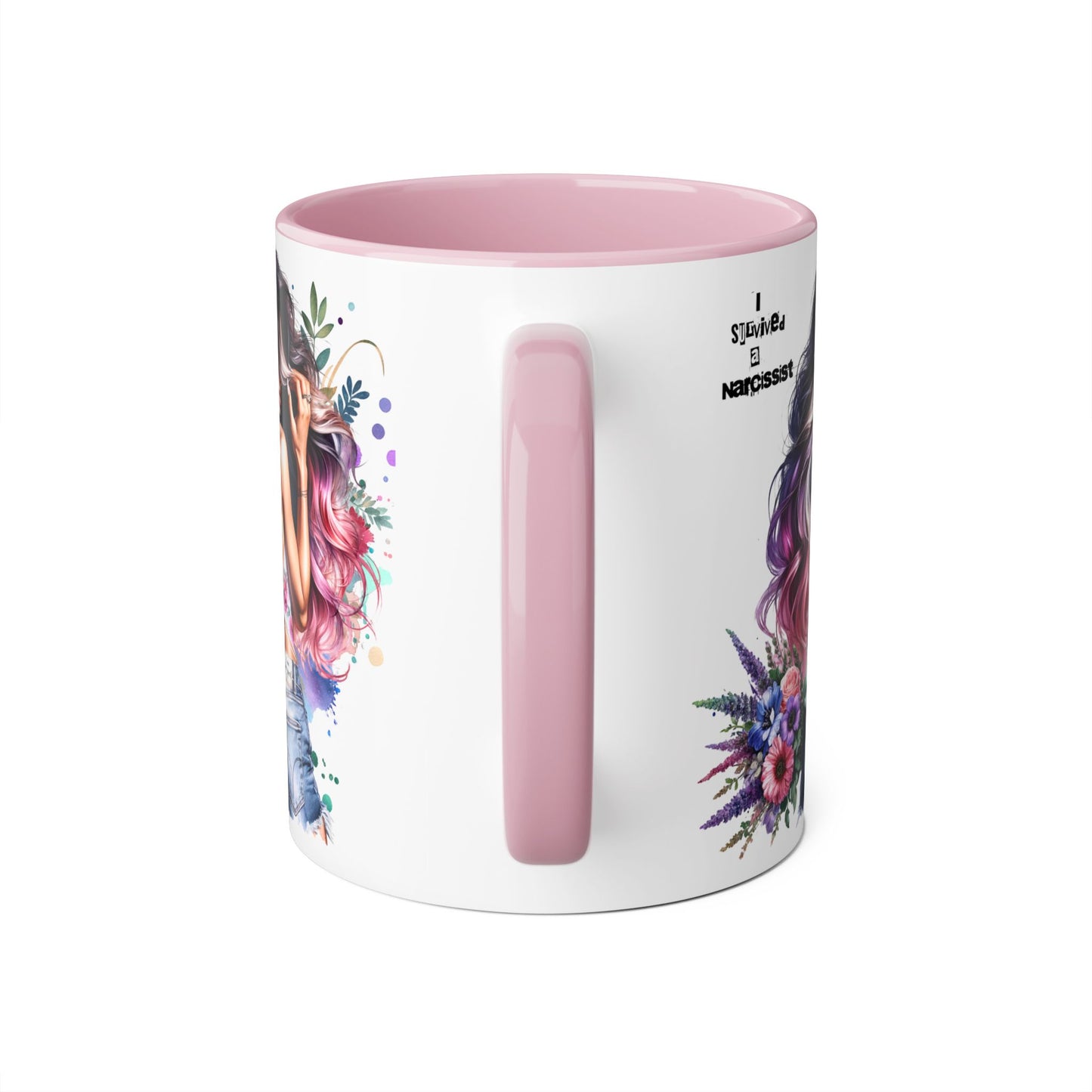 Chic Floral Accent Mug, Inspirational Gift, Ideal for Coffee Lovers, Home Decor, Unique Birthday Gift, Stylish Ceramic Cup