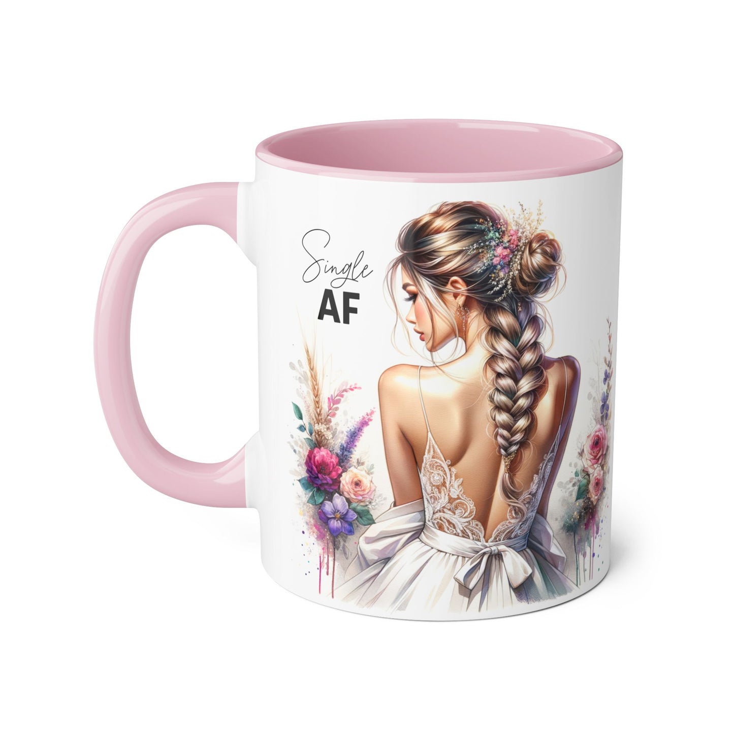 Floral Accent Mug - Simply AF | Perfect Gift for Friends, Coffee Lovers, Cozy Mornings, Home Decor, Wedding Celebrations
