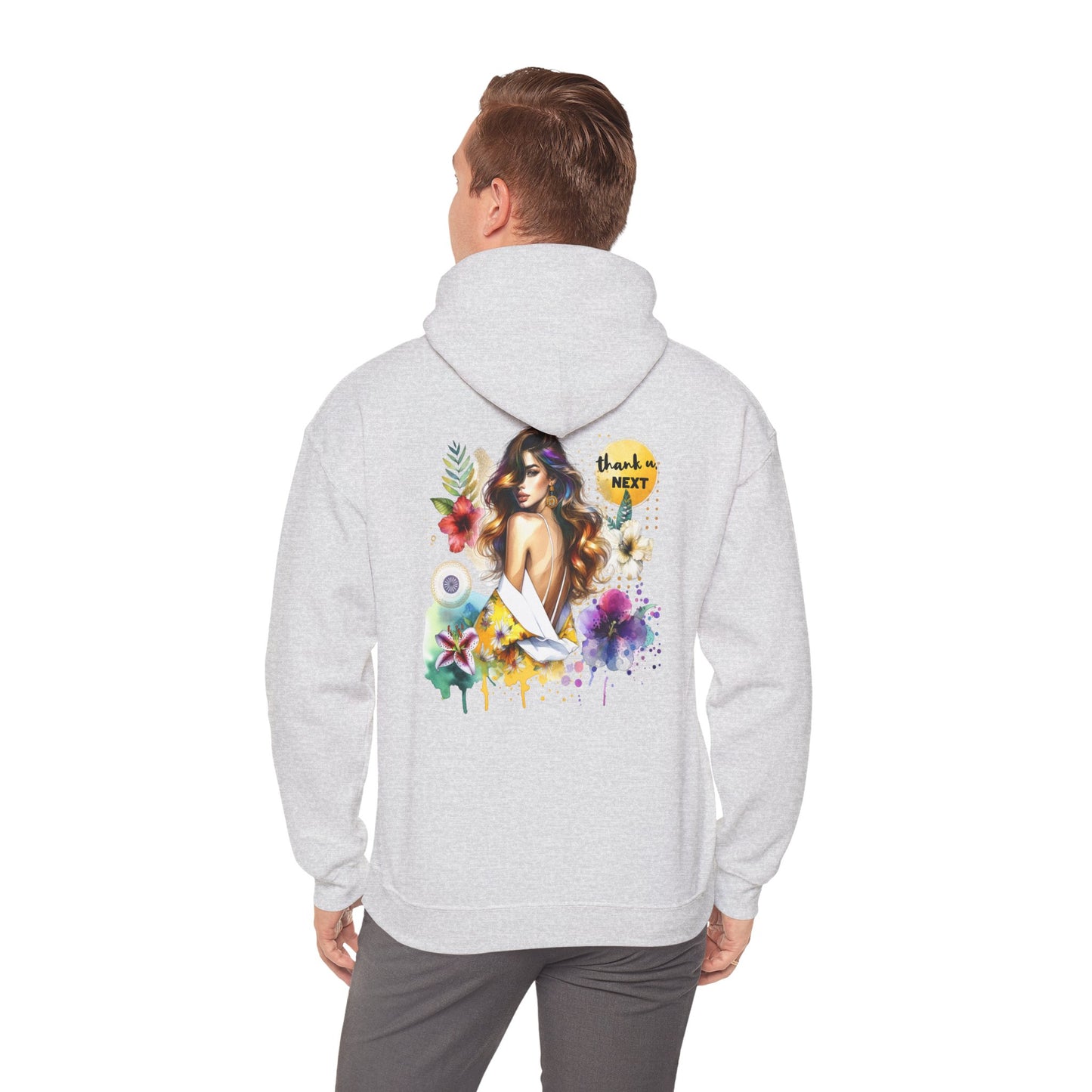 Thank U, Next Colorful Graphic Hooded Sweatshirt, Cozy Unisex Hoodie, Trendy Streetwear, Personalized Gift, Summer Vibes, Art-Inspired Fashion